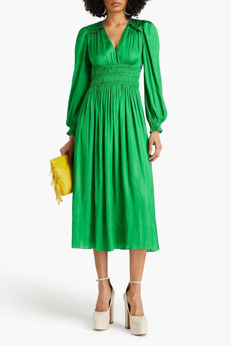 maje green midi dress Openwork midi dress Green For Women