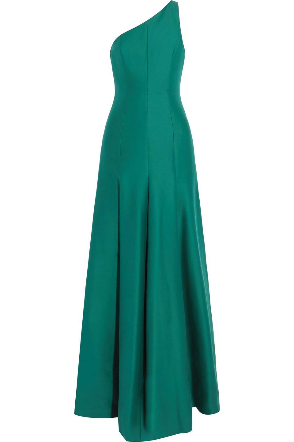 halston heritage green one shoulder dress Green Halston Dresses for Women