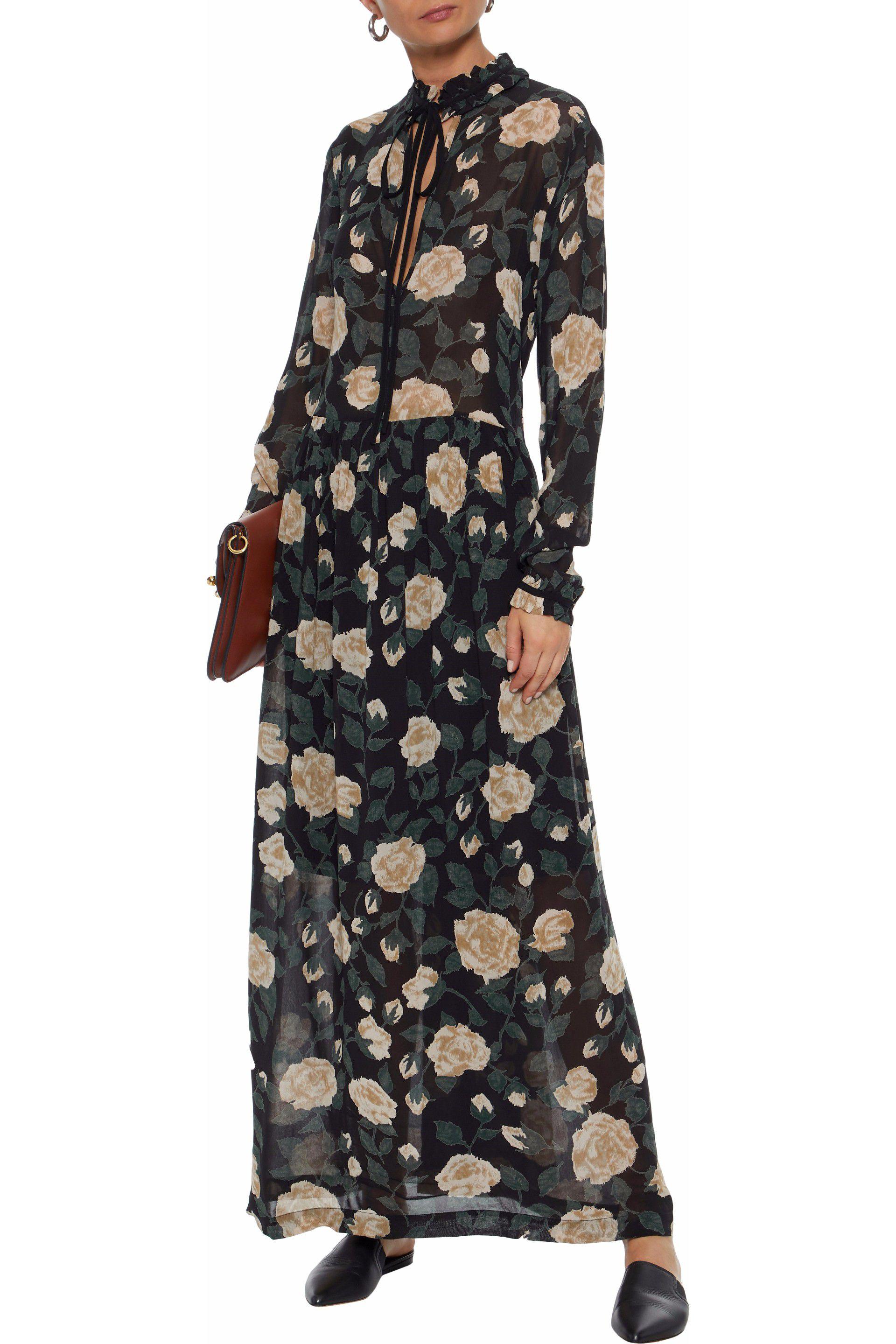 ganni floral maxi dress