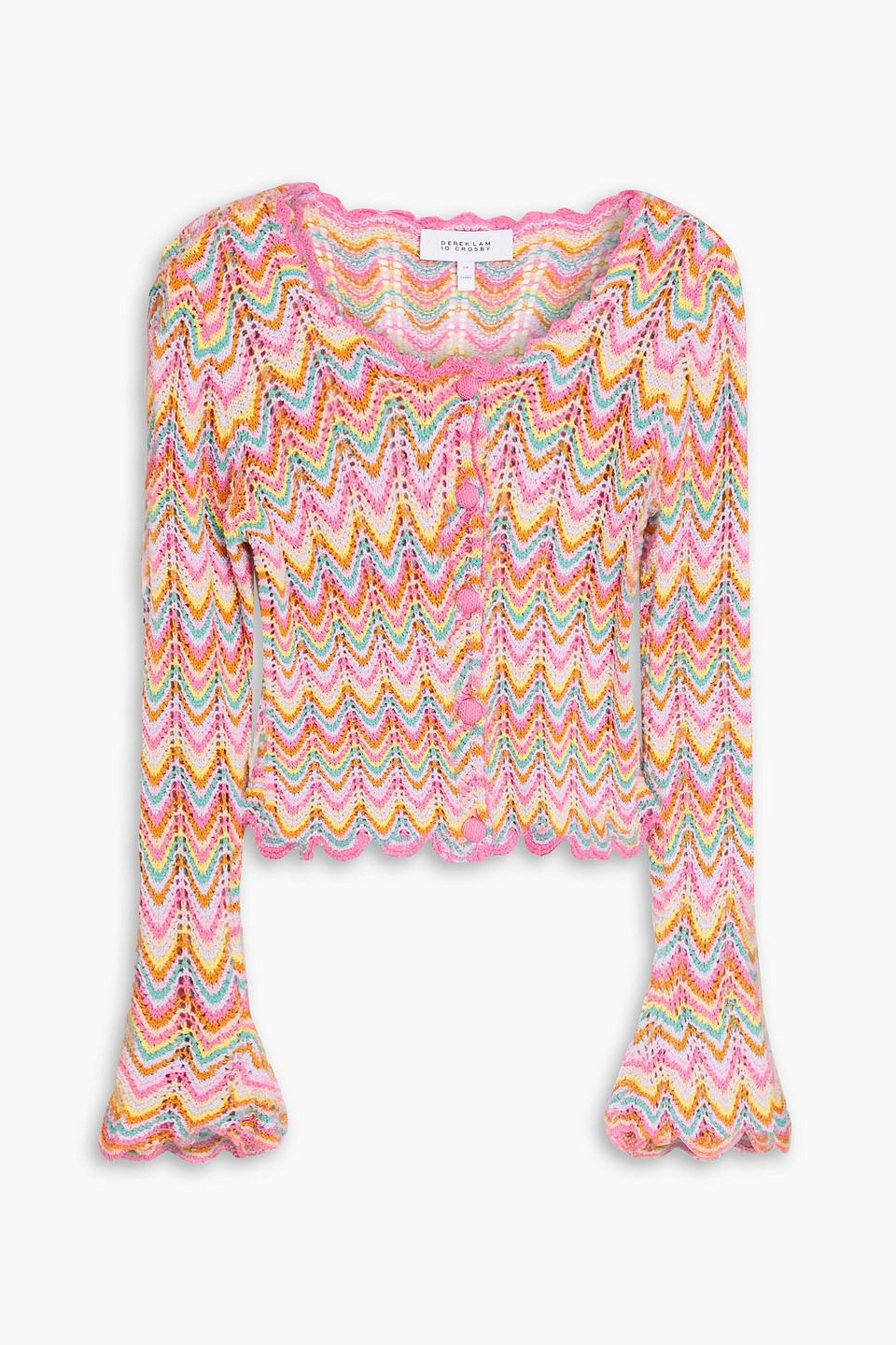 10 Crosby Derek Lam Cropped Crochet Cardigan in Pink Lyst