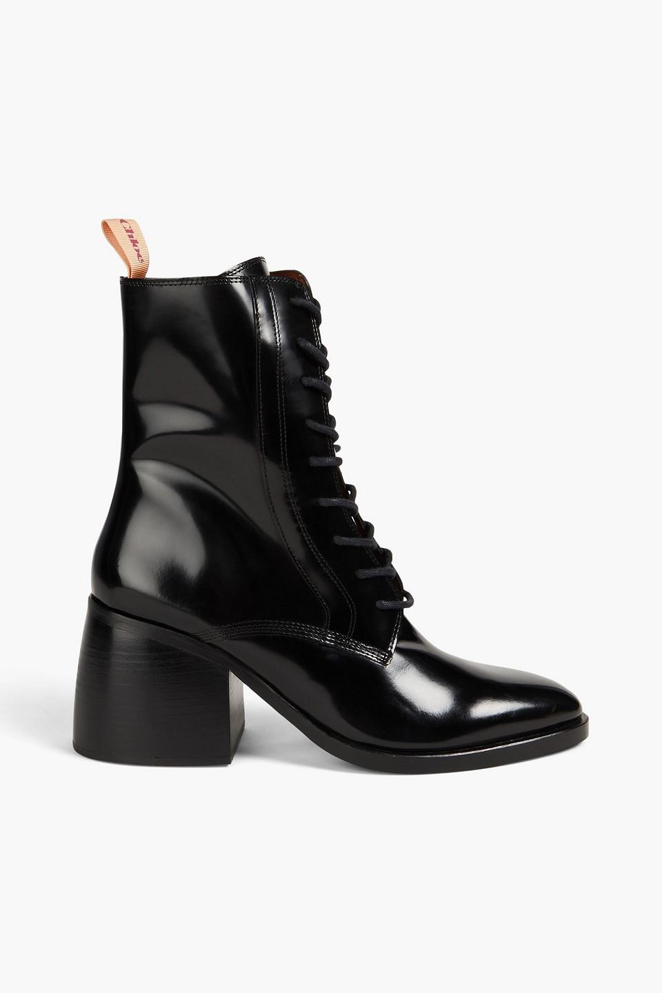 See By Chloe Glossed leather Ankle Boots in Black Lyst Canada