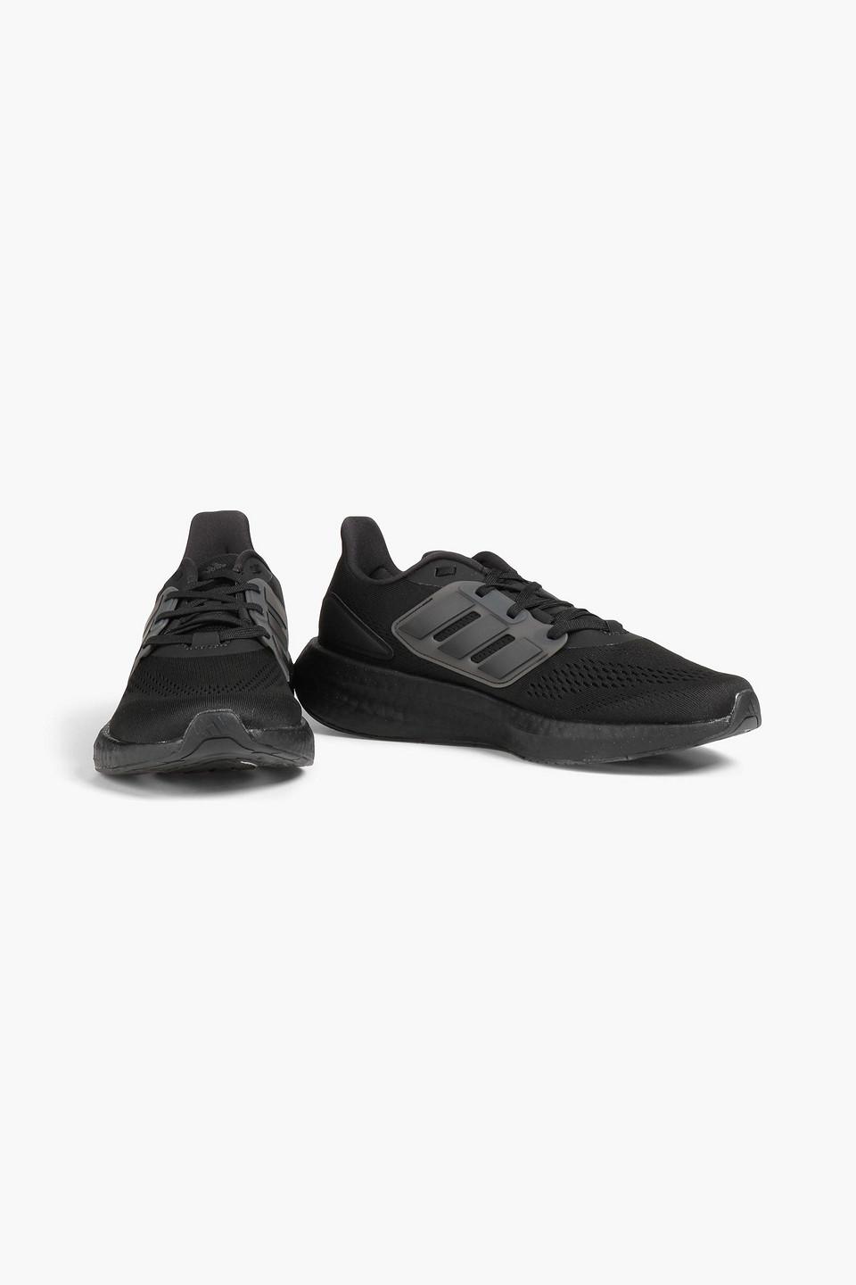 Adidas black knit trainers online