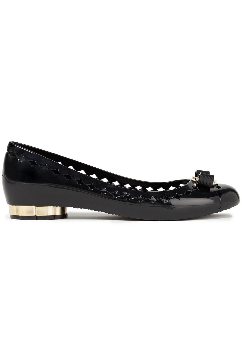 Jelly Bow-embellished Rubber Ballet Flats in - Lyst
