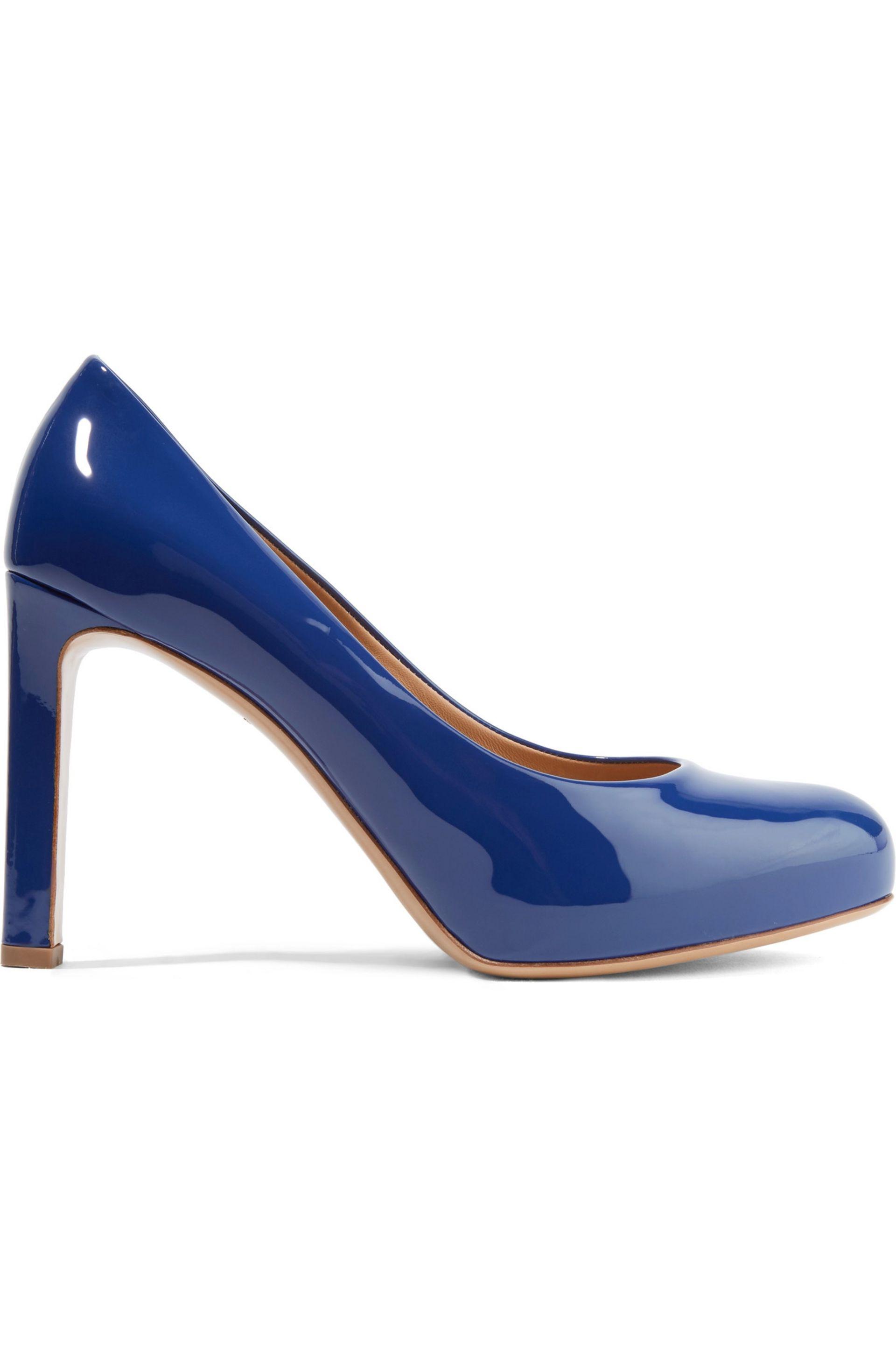 royal blue leather pumps