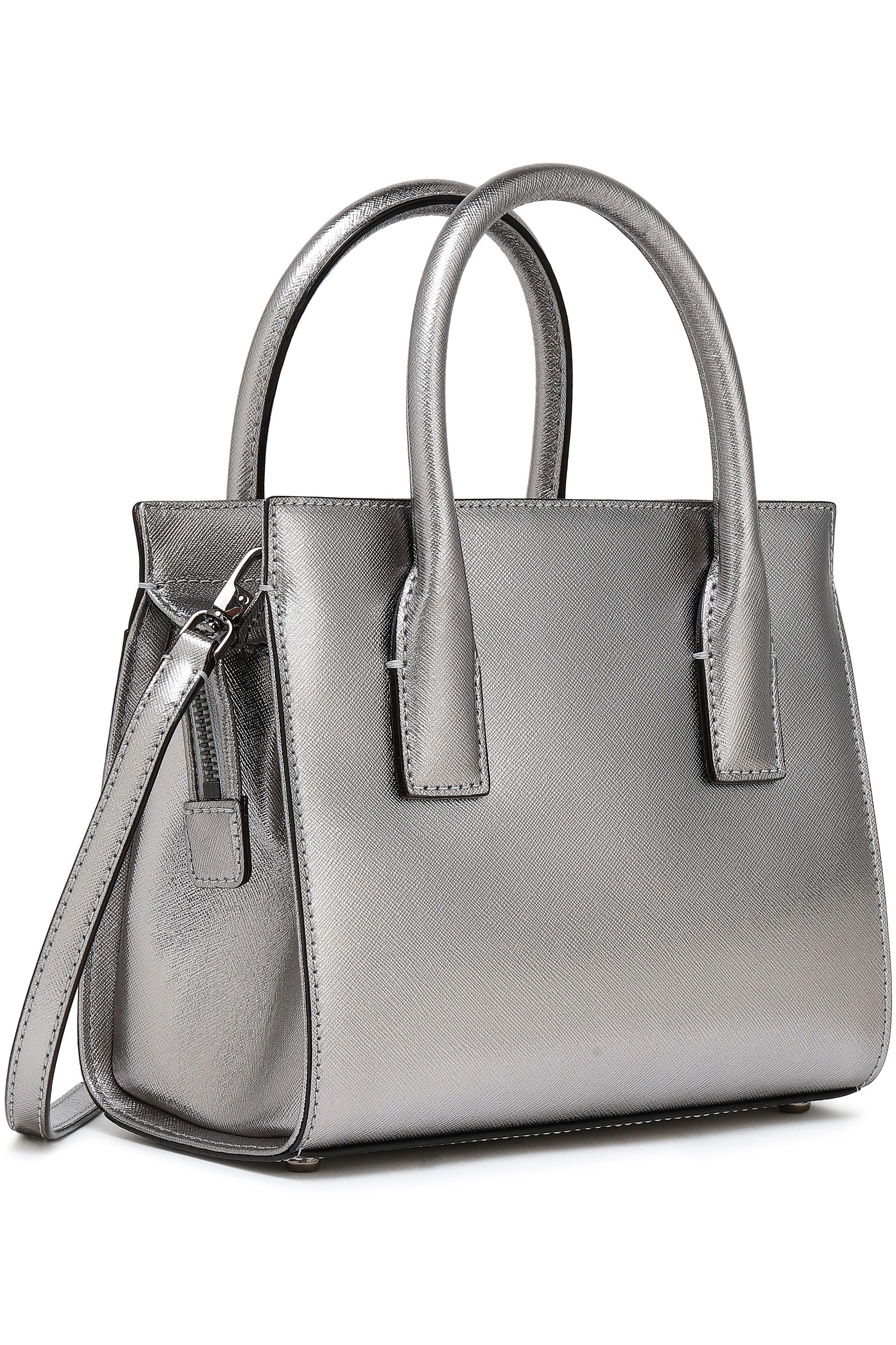 Kate Spade Metallic Texturedleather Shoulder Bag Silver Lyst