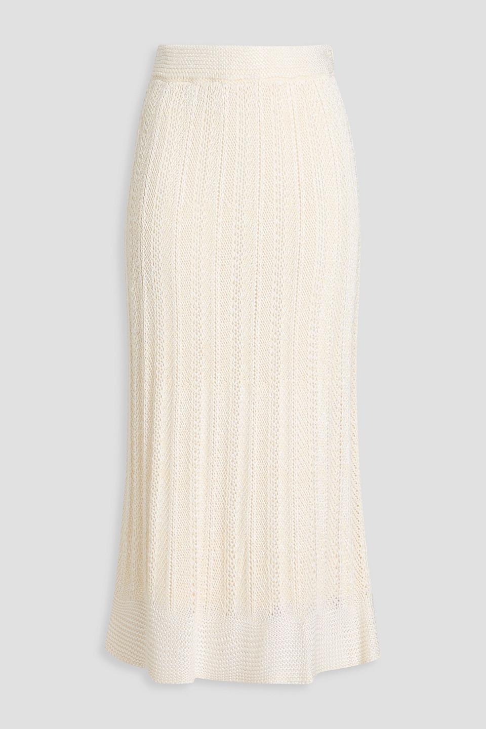 Zimmermann Crochet Midi Skirt in Natural | Lyst