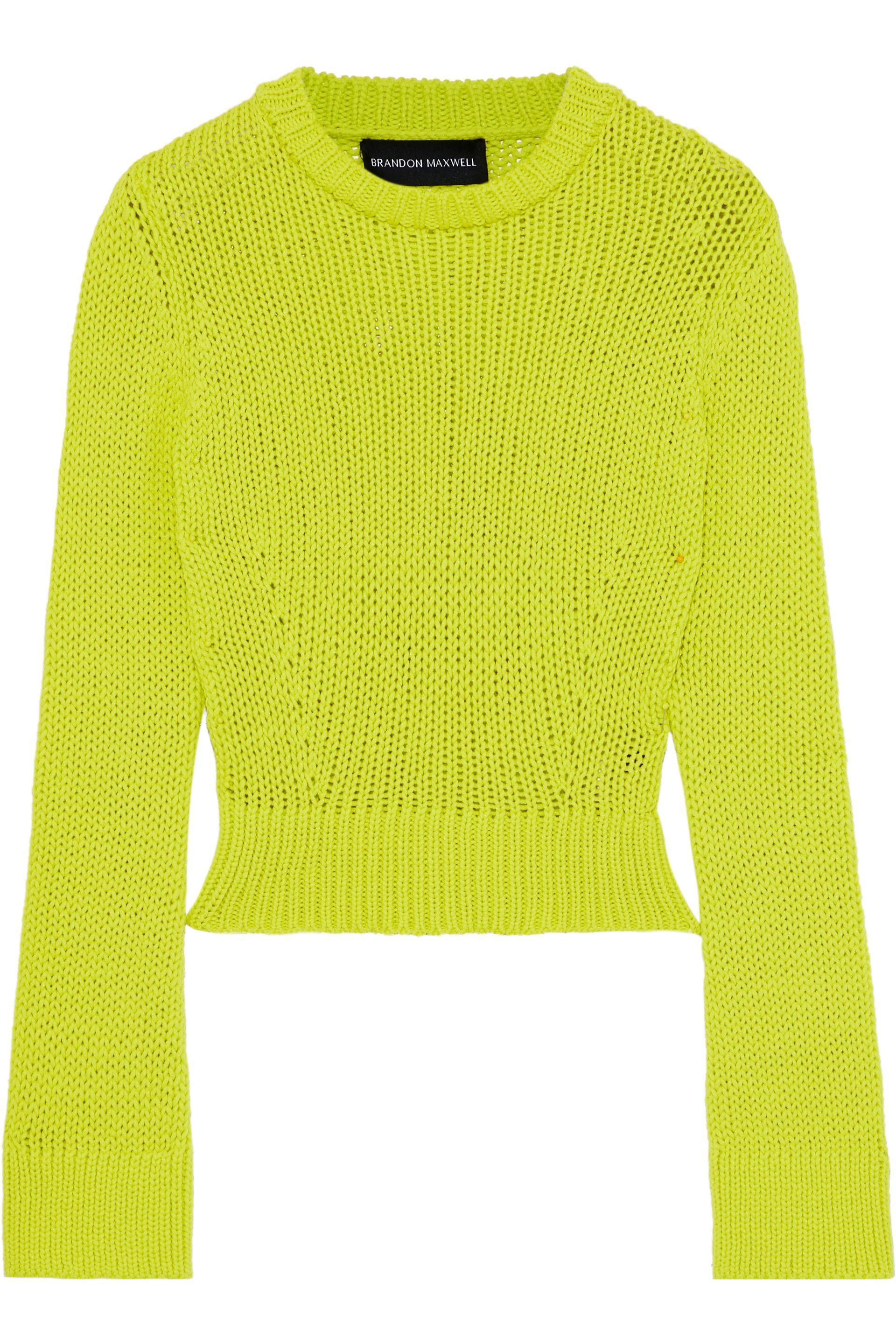 Brandon Maxwell Woolblend Sweater Lime Green Lyst