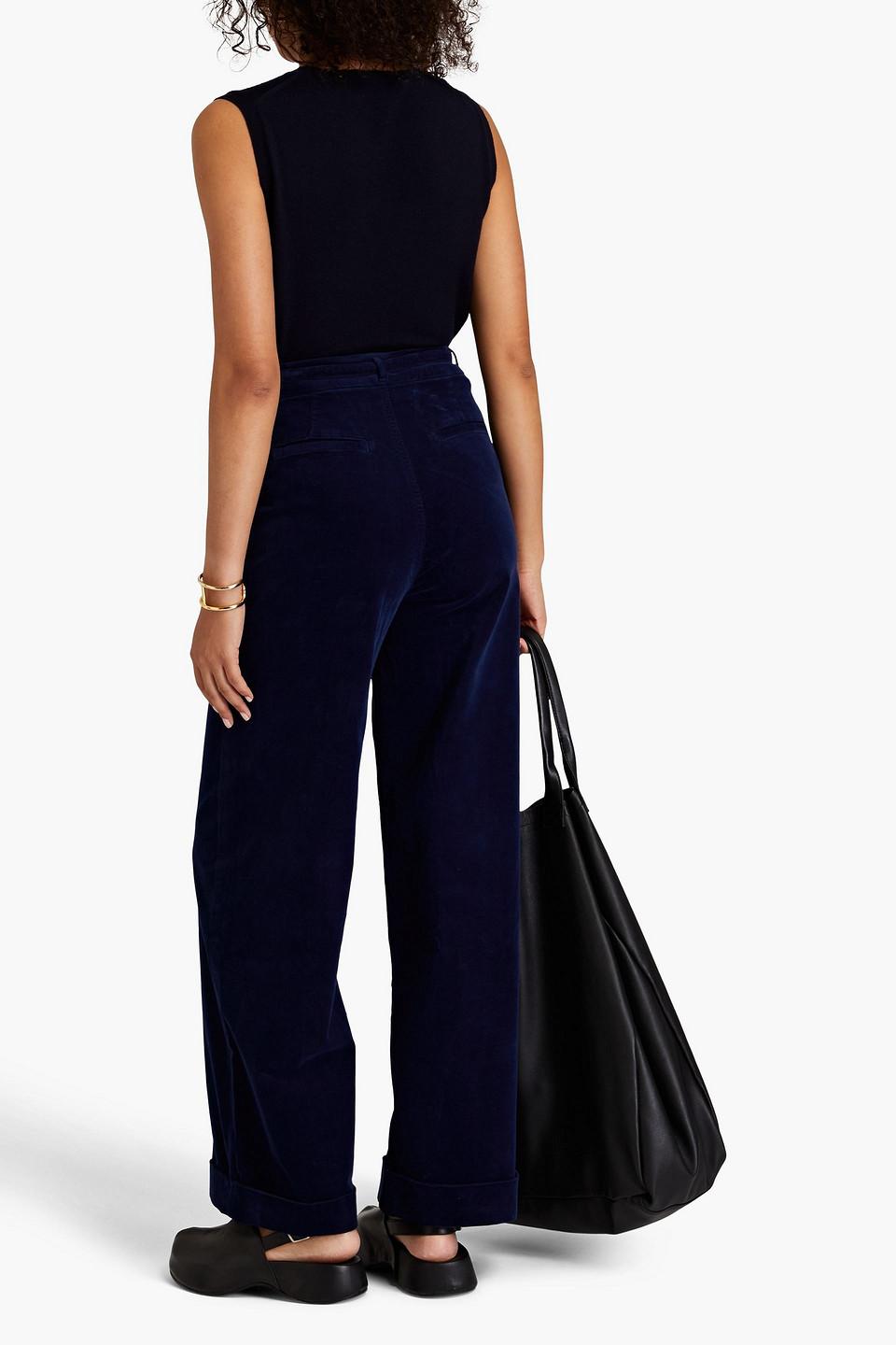 Mother Cotton blend Corduroy Wide leg Pants in Blue Lyst Canada