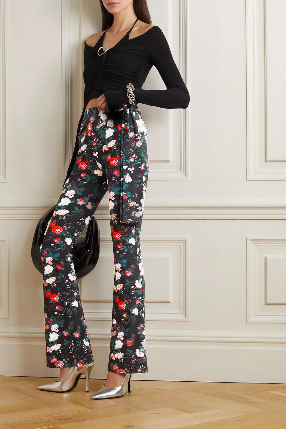 Black floral pants online