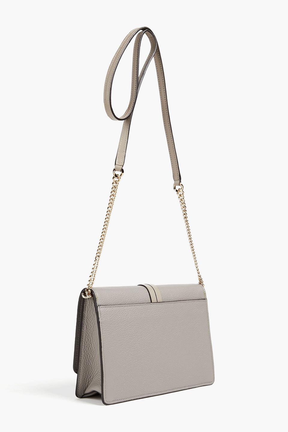Chloé Alphabet Pebbled-leather Shoulder Bag in White | Lyst