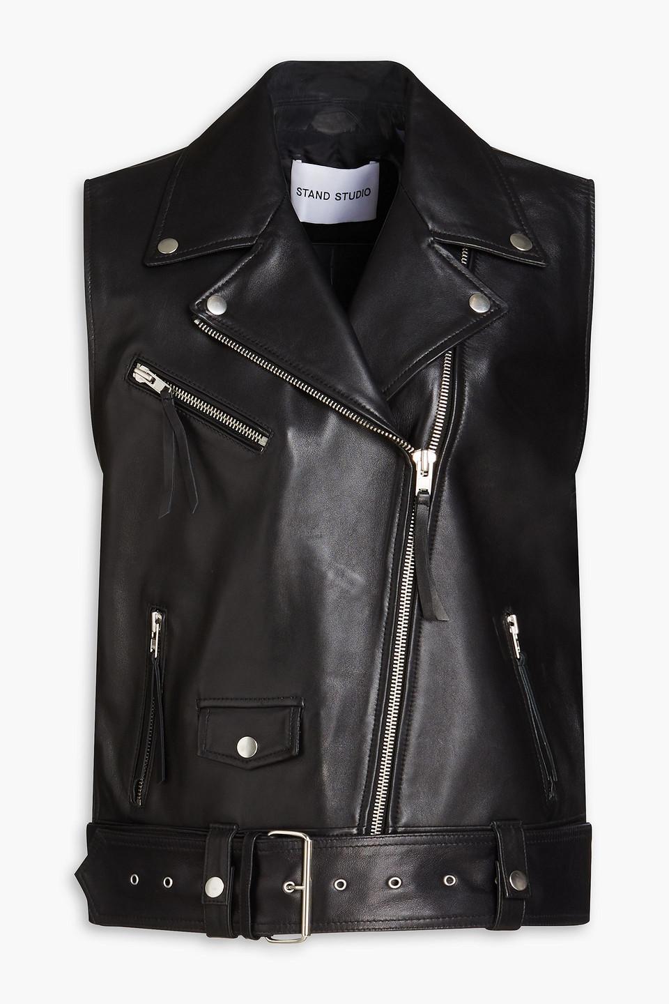 Stand Studio Leather Vest in Black | Lyst