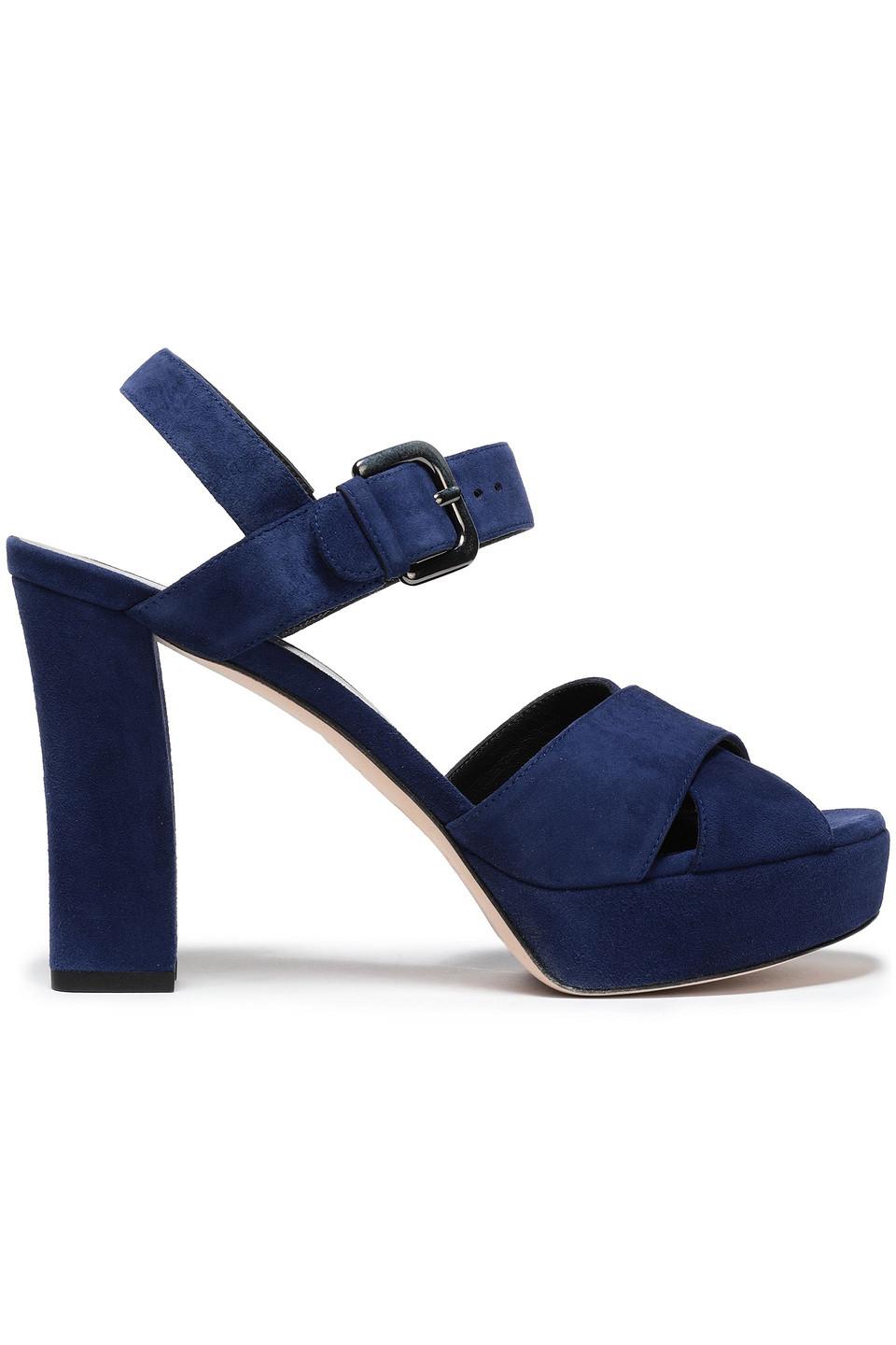 navy platform sandals