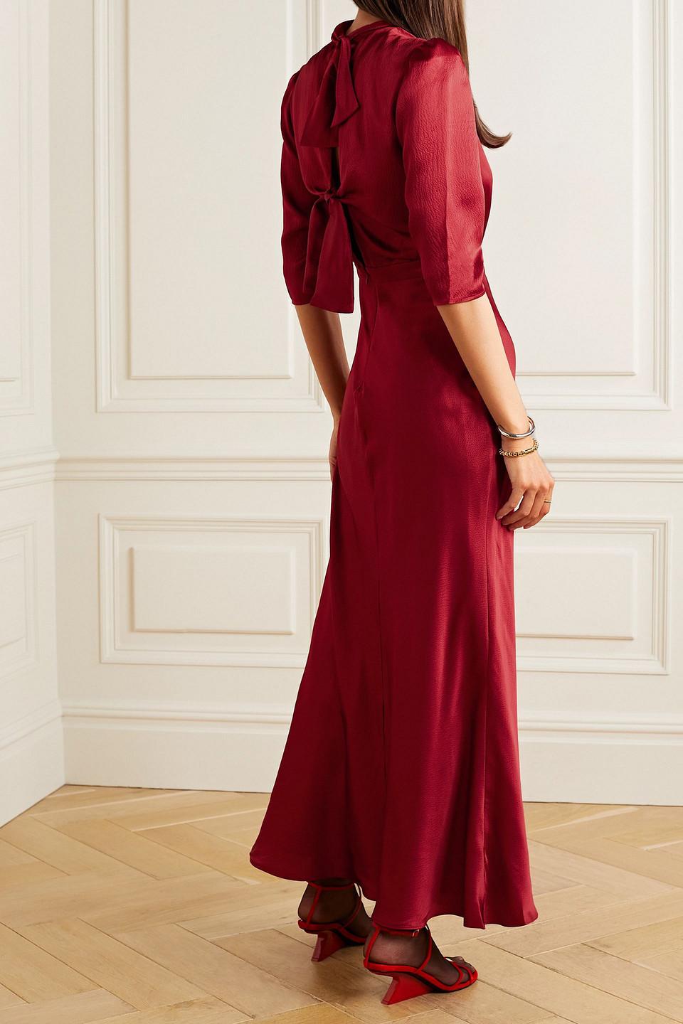 saloni burgundy dress SALONI | ISA LONG-C DRESS | CORDIA VINES