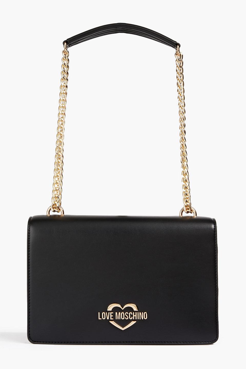Love Moschino Color-block Faux Leather Shoulder Bag in Black | Lyst