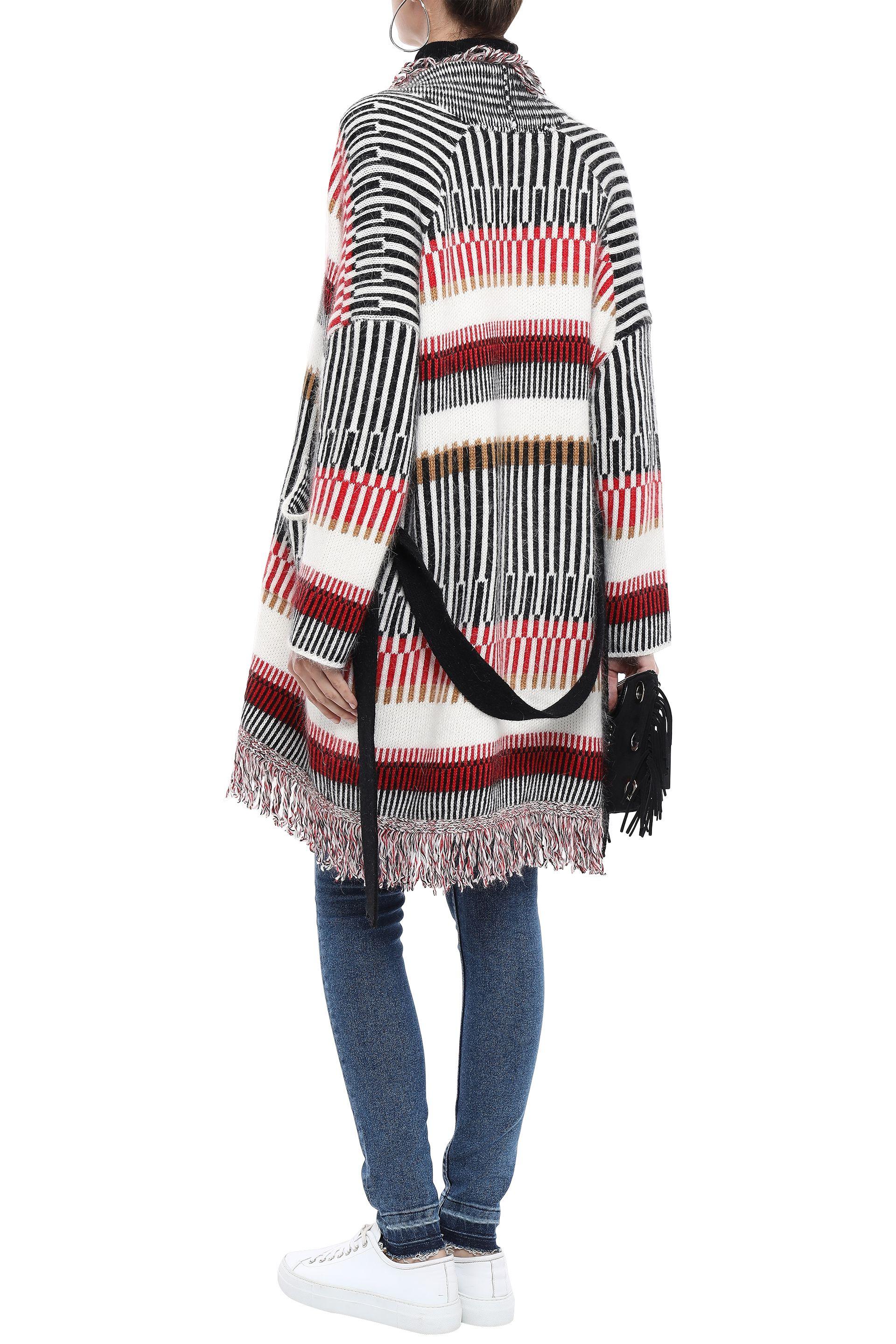 multicolor fringe cardigan