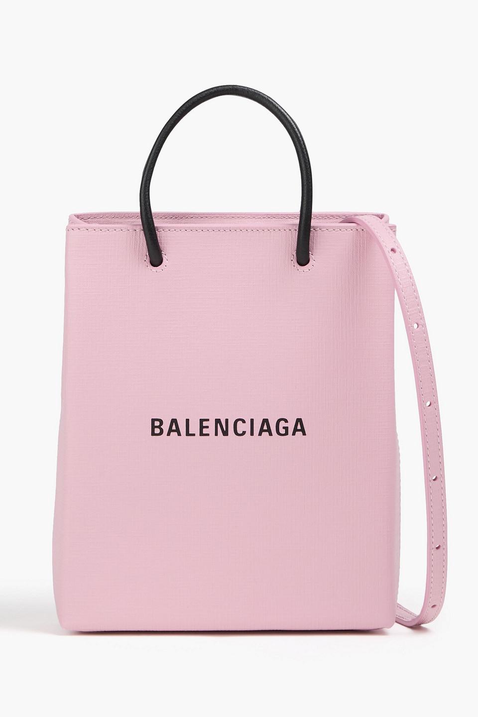 Balenciaga Logo print Leather Phone Pouch in Pink Lyst Australia