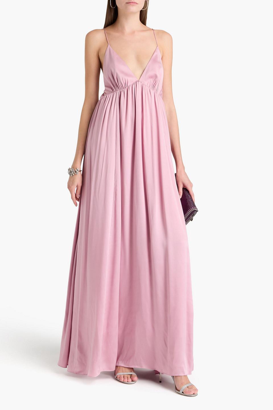 Zimmermann Open-back Washed-silk Maxi Dress in Pink | Lyst UK