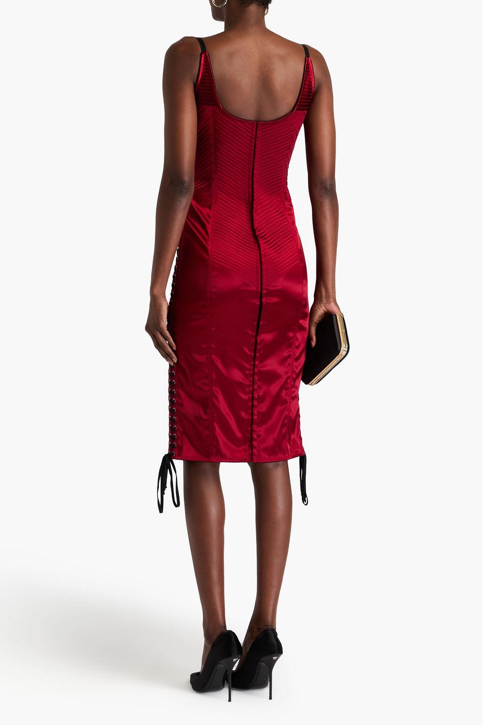 cocktail dress dolce gabbana red lace dress