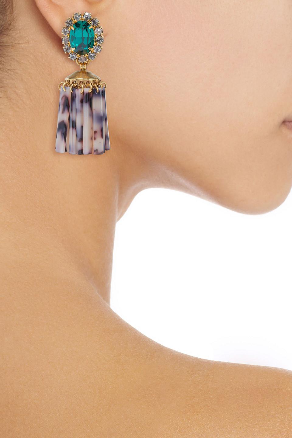 Ladies Modern 10K Tri-Color Gold Wine Grape Leaves Floral Dangle Stud Earrings