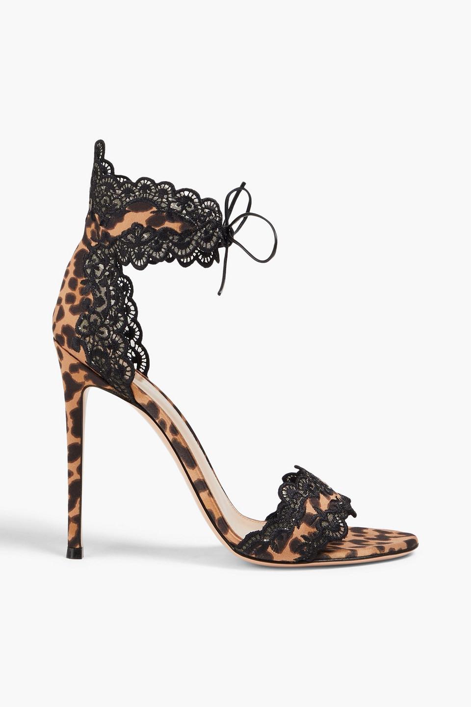 Leopard lace up clearance heels