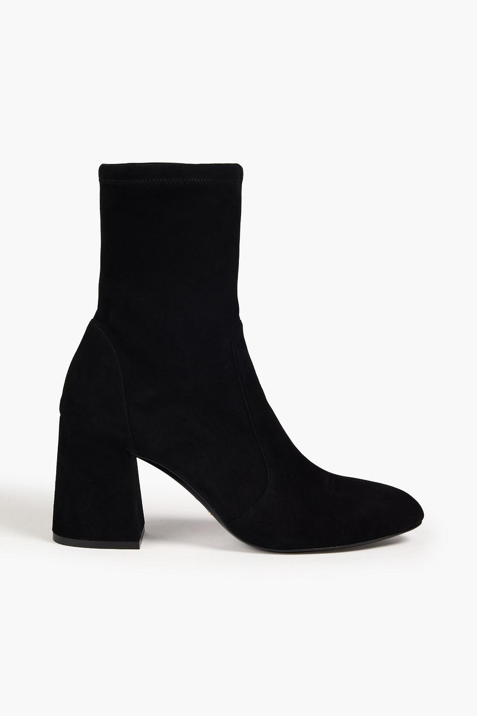 Stuart Weitzman Flare Stretch suede Sock Boots in Black Lyst UK