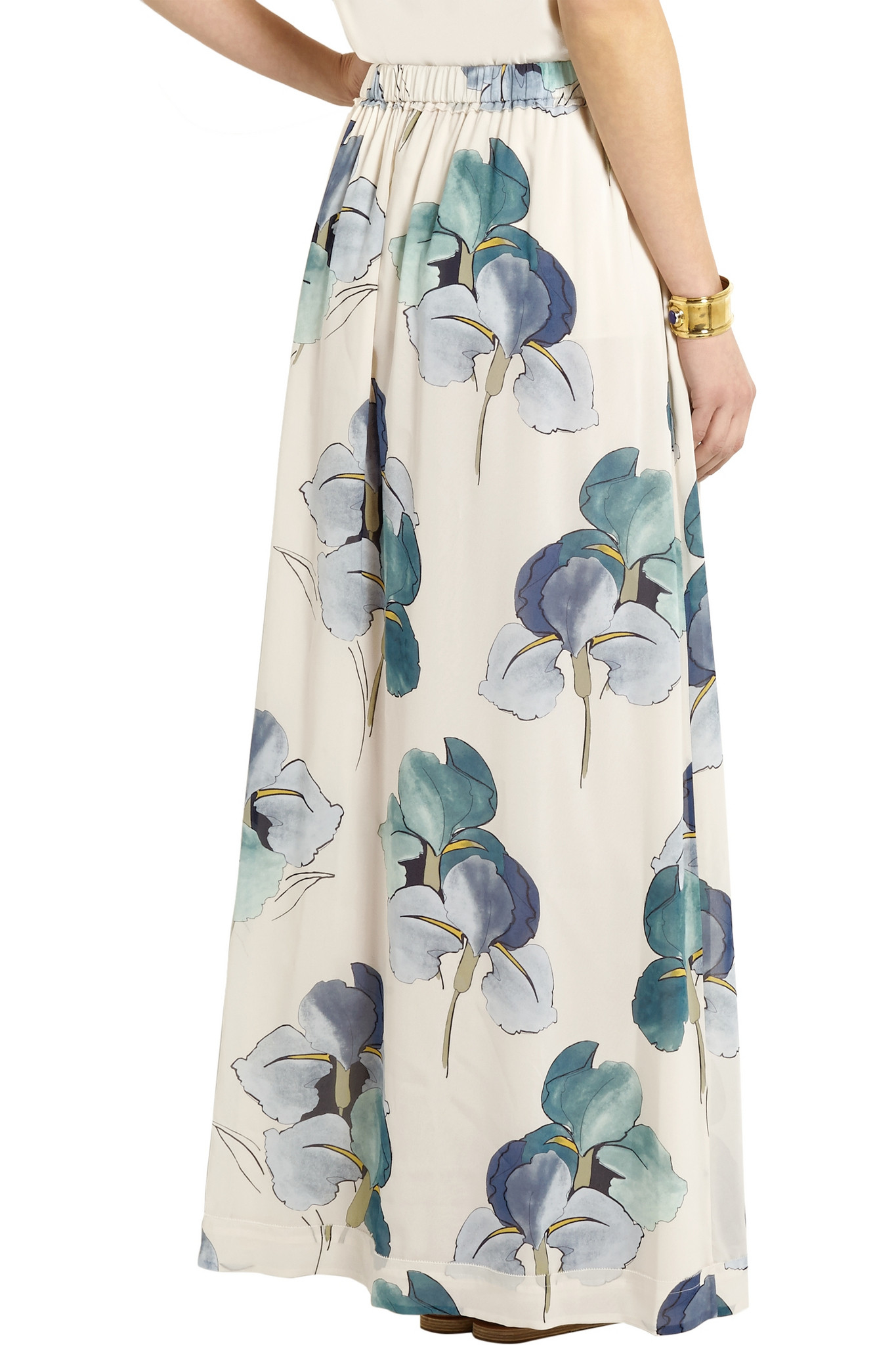 Tory Burch Kendra Floral-print Stretch Silk-georgette Maxi Skirt in ...