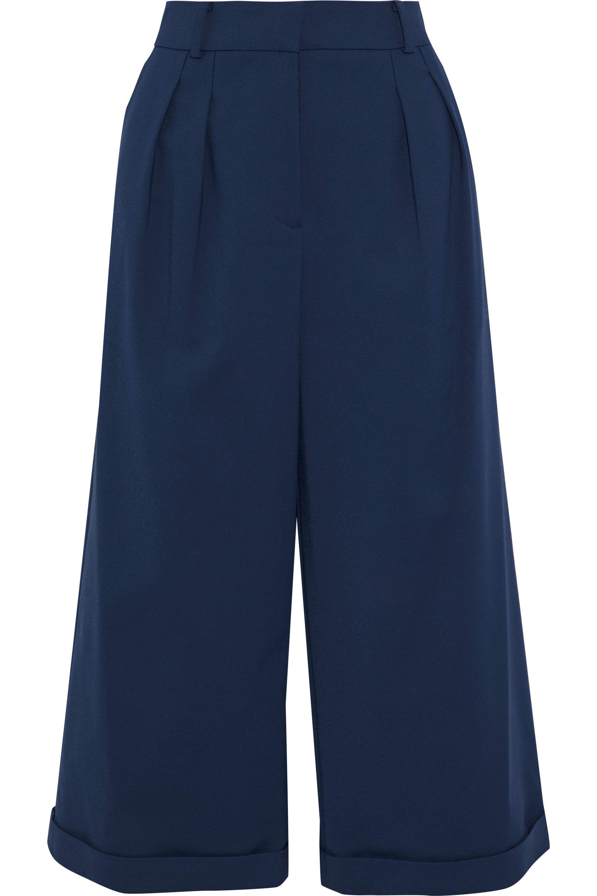Lyst - Raoul Pleated Cotton-blend Ponte Wide-leg Culottes in Blue Raoul. Women's Blue Pleated Cotton-blend Ponte Wide-leg Culottes