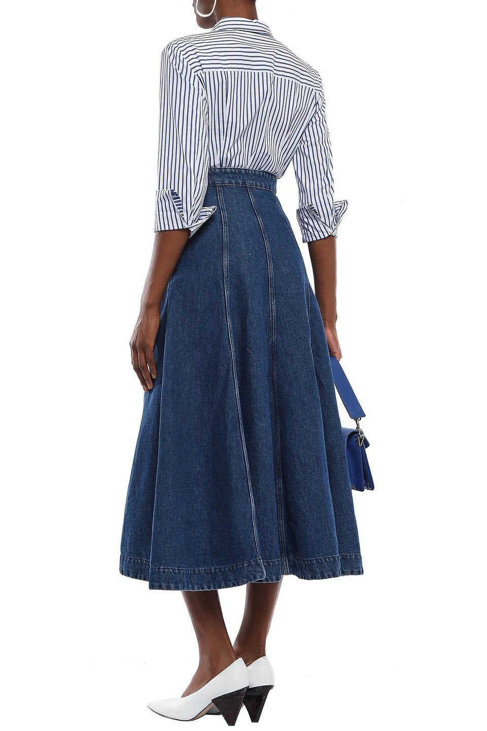 Acne Studios Flared Denim Midi Skirt Dark Denim in Blue - Lyst