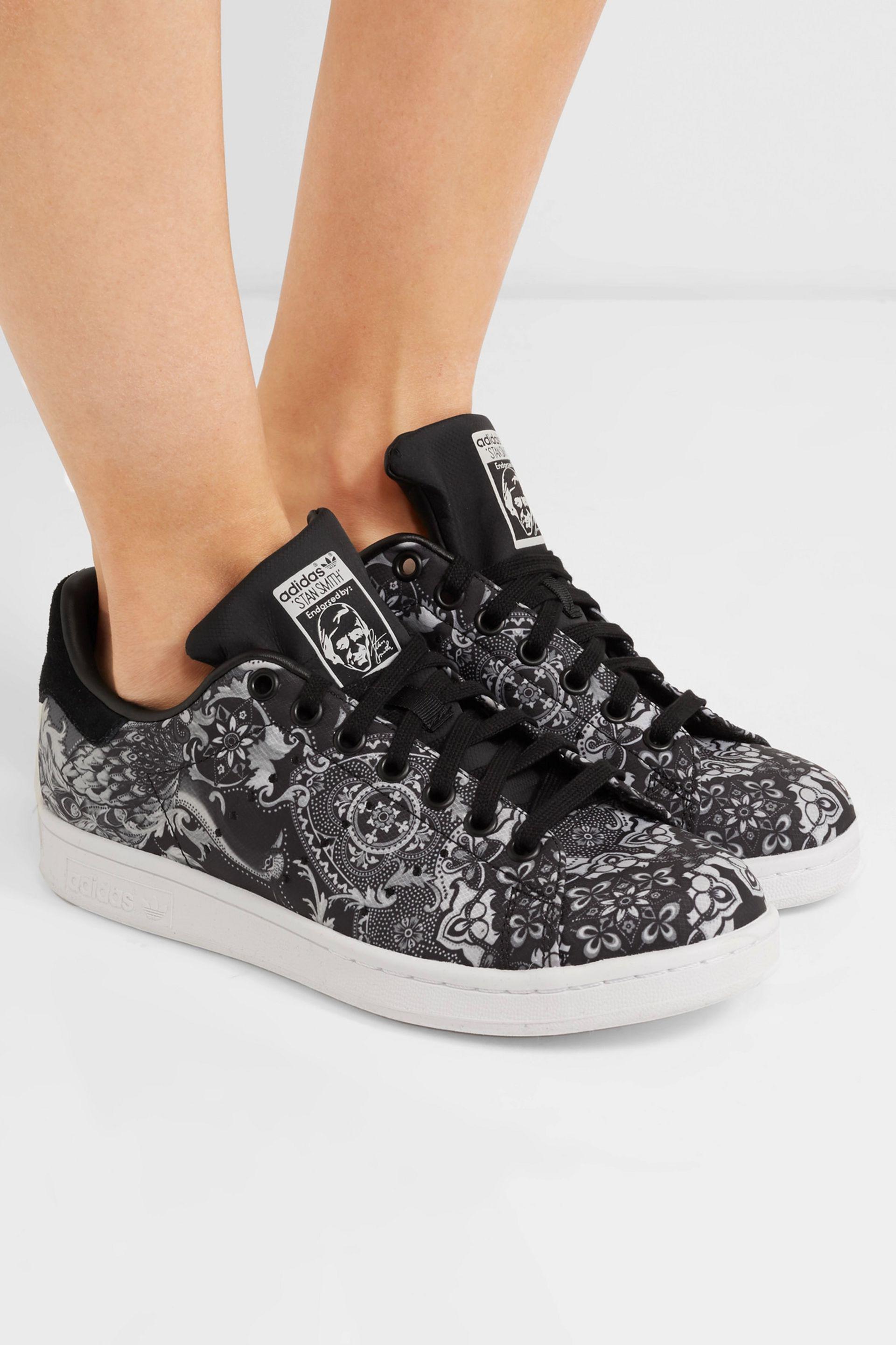 adidas Originals Stan Smith Paisley-print Shell Sneakers in Black | Lyst UK