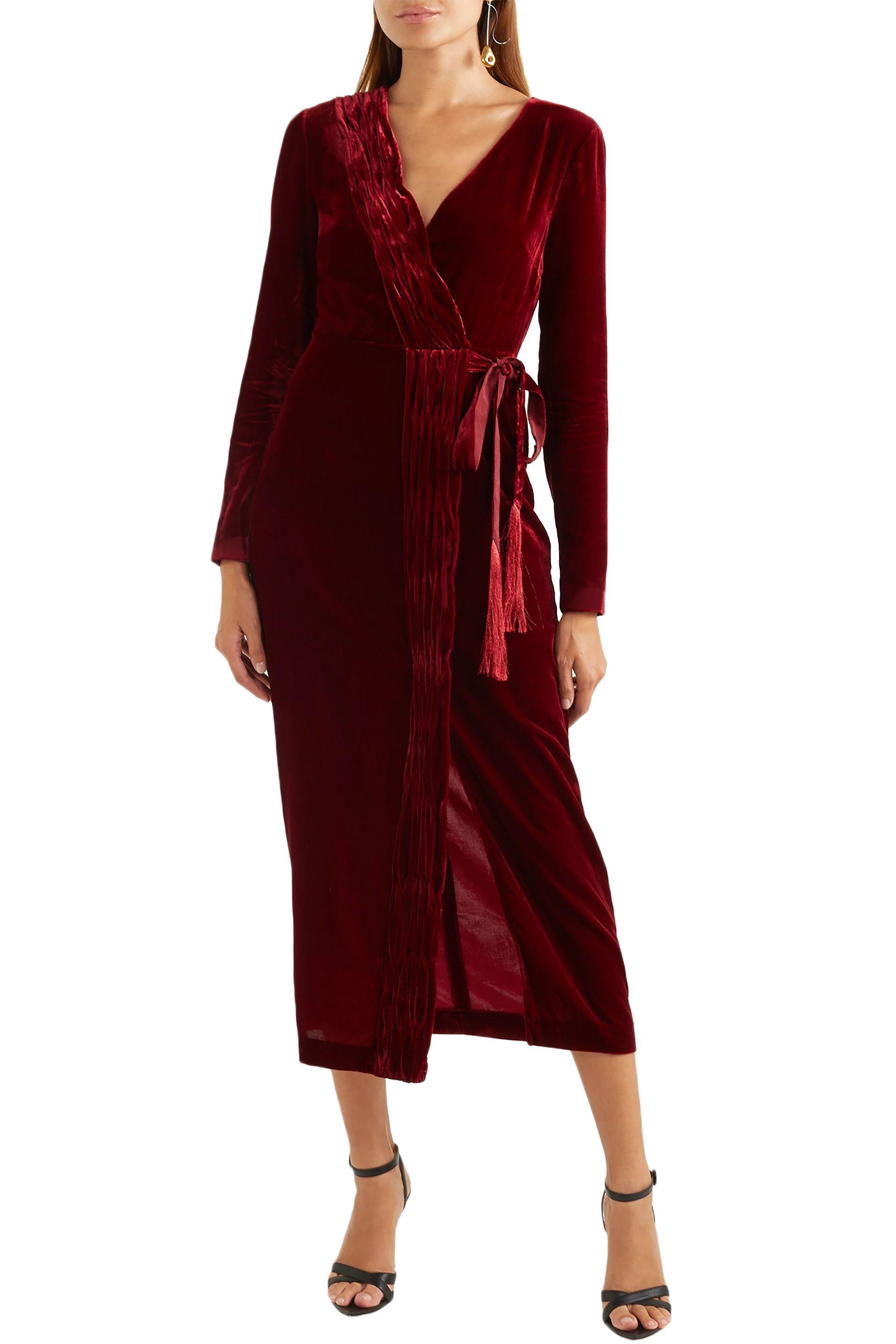 rachel zoe aly velvet wrap dress