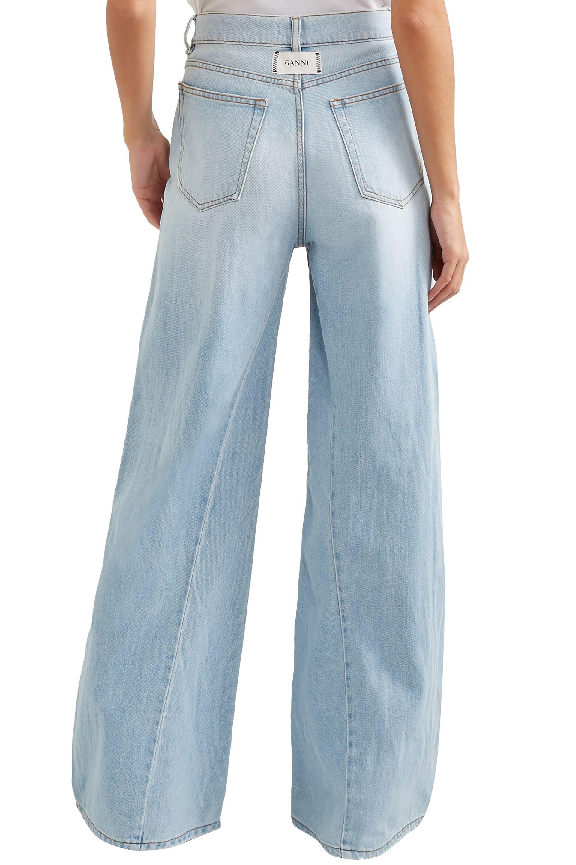 Ganni High-rise Wide-leg Jeans in Blue | Lyst