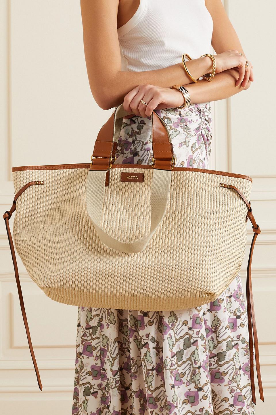 ボストンバッグ Isabel Marant Raffia Wardy Travel Bag Isabel Marant Wardy Leather-Trimmed Raffia Tote in Natural