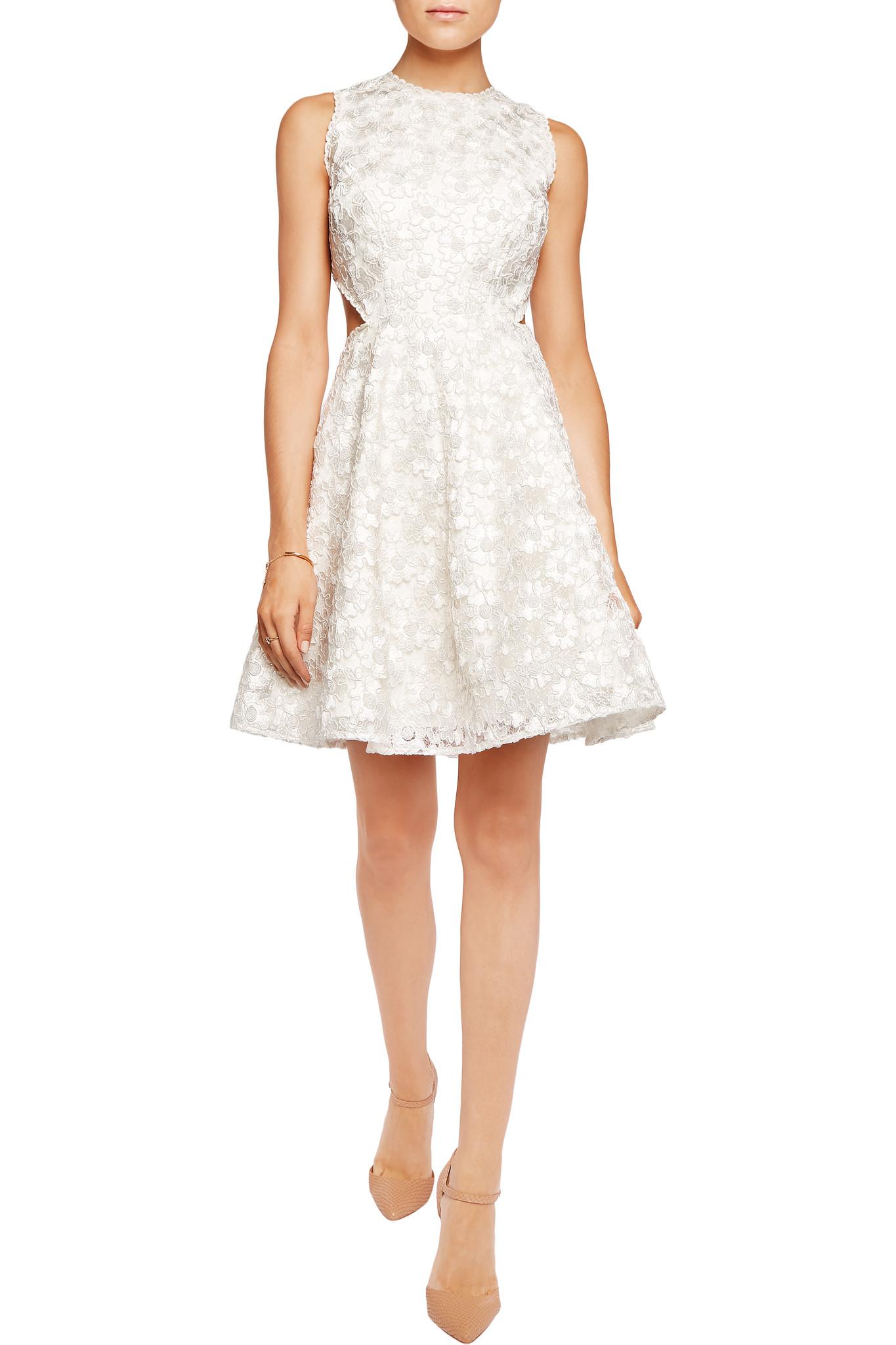 Alexis Dafina Cutout Corded Lace Mini Dress In Ivory White Lyst 