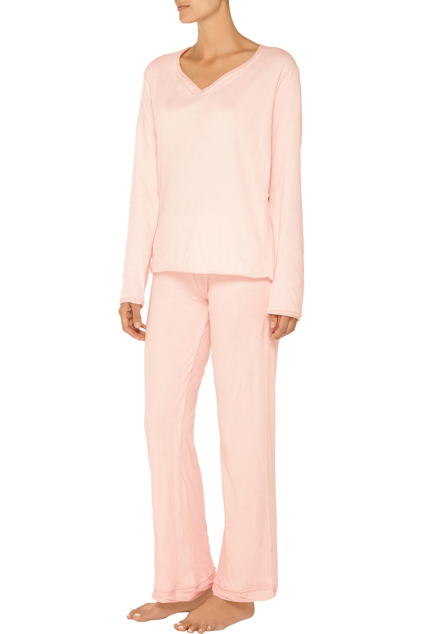 Skin Pima Cotton Pajama Pants in Peach (Orange) Lyst