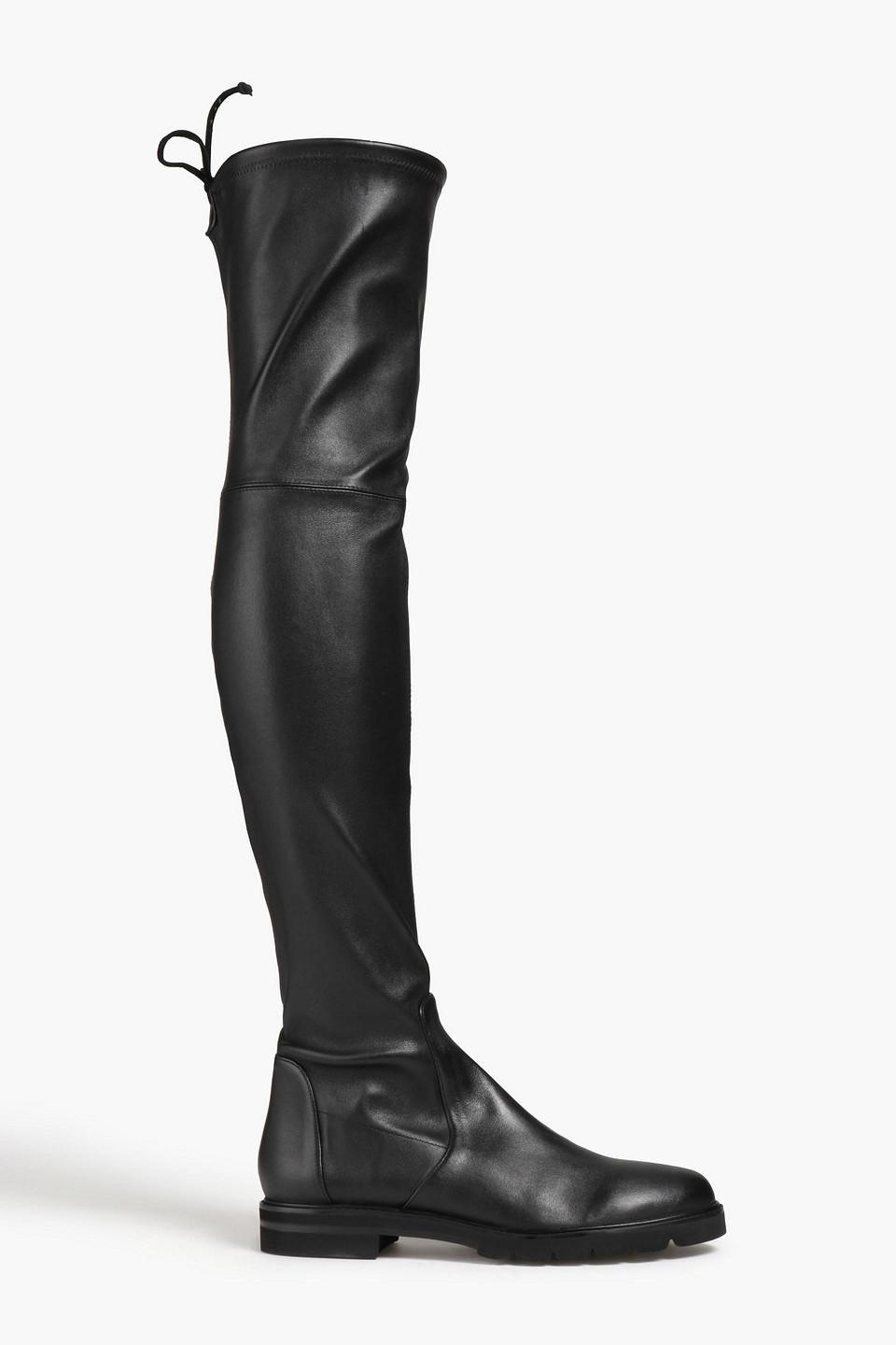 Stuart Weitzman City Leather Thigh Boots in Black | Lyst