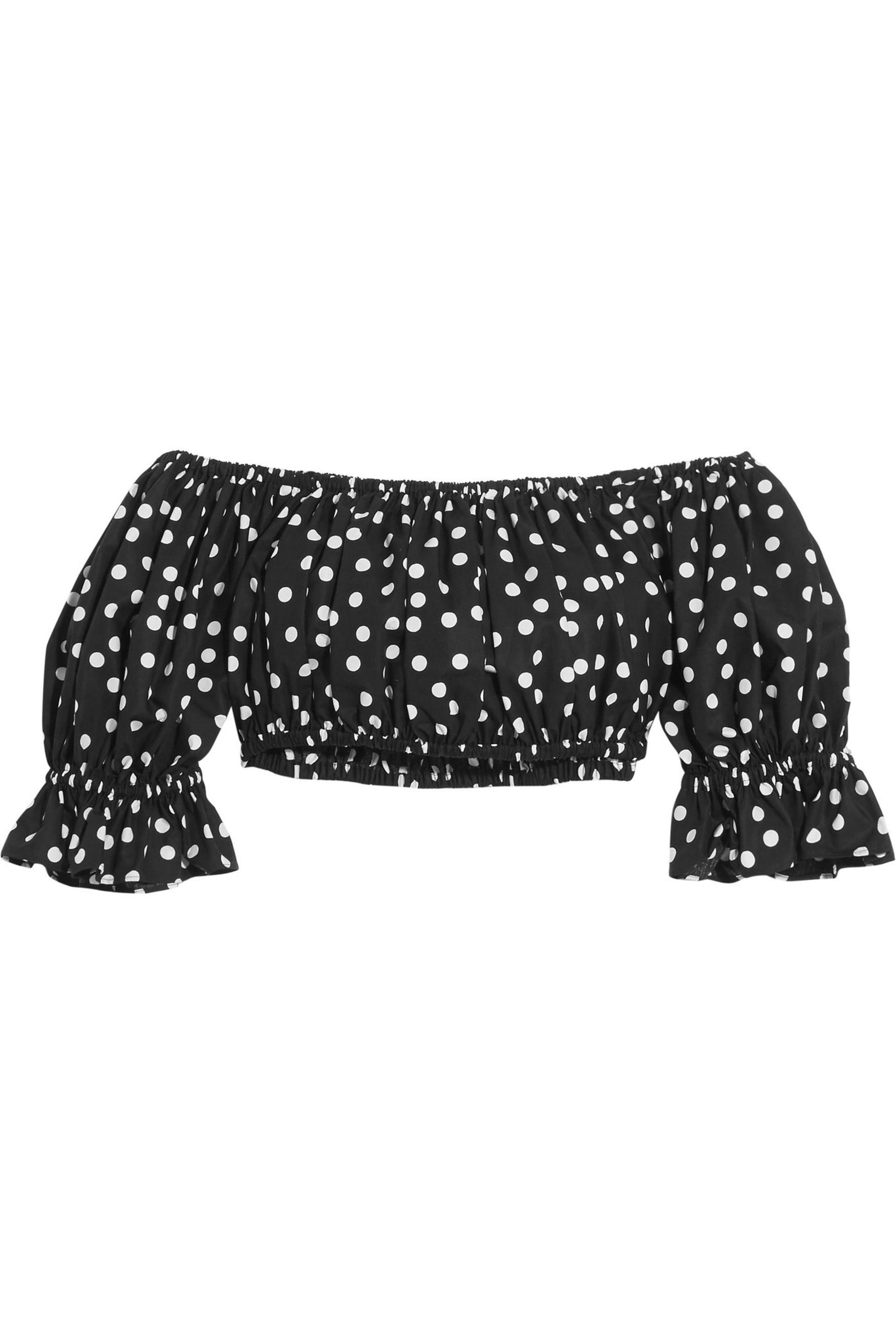 cropped polka dot top