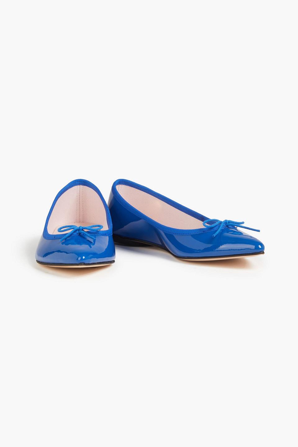 Repetto Brigitte Patent-leather Point-toe Flats in Blue | Lyst