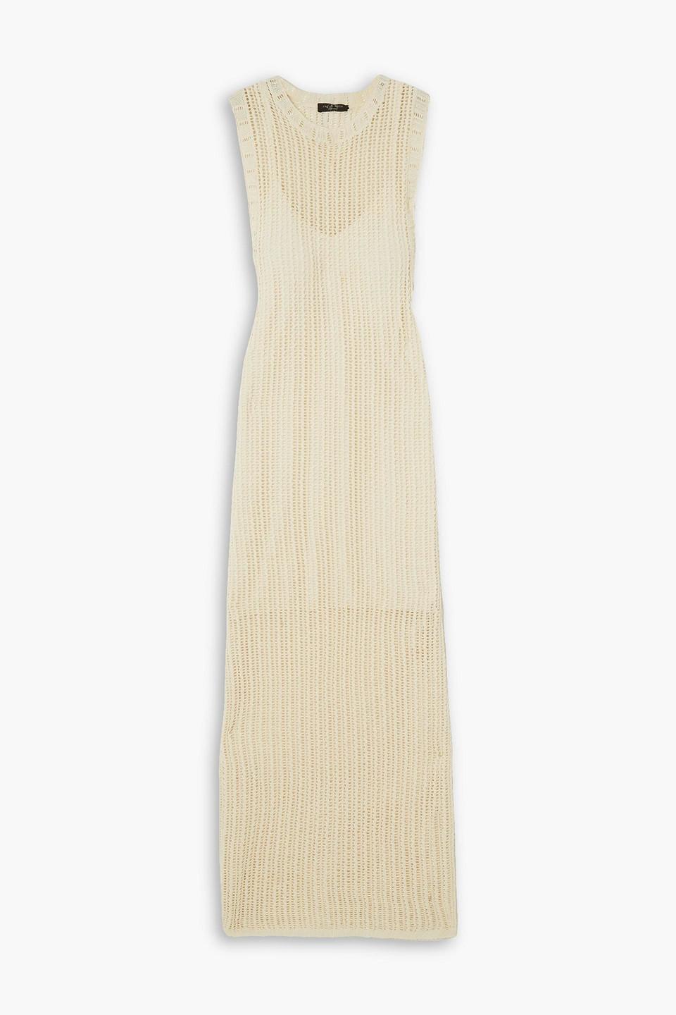 Rag & Bone Riley Crochet-knit Maxi Dress in White | Lyst