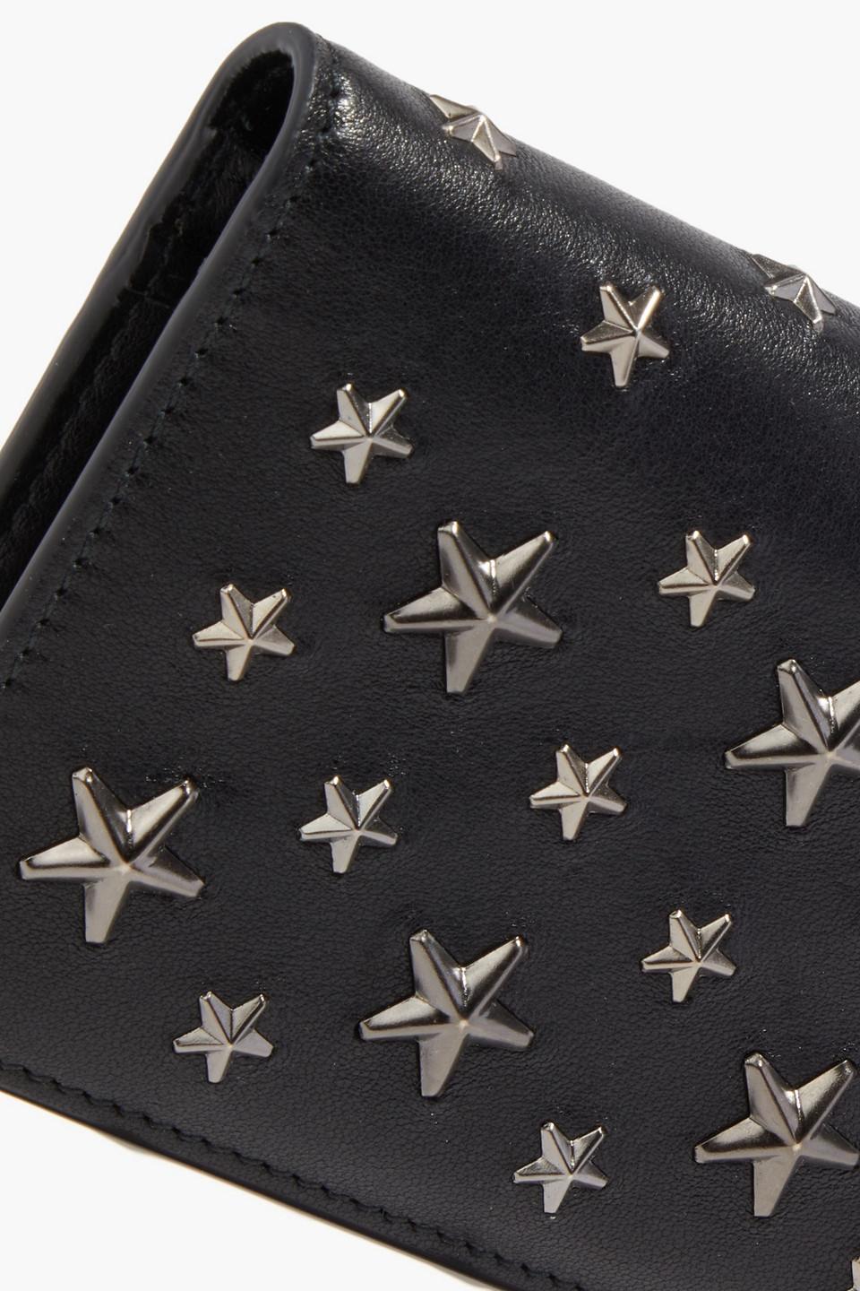Jimmy Choo Cooper Studded Leather Wallet in Black for Men