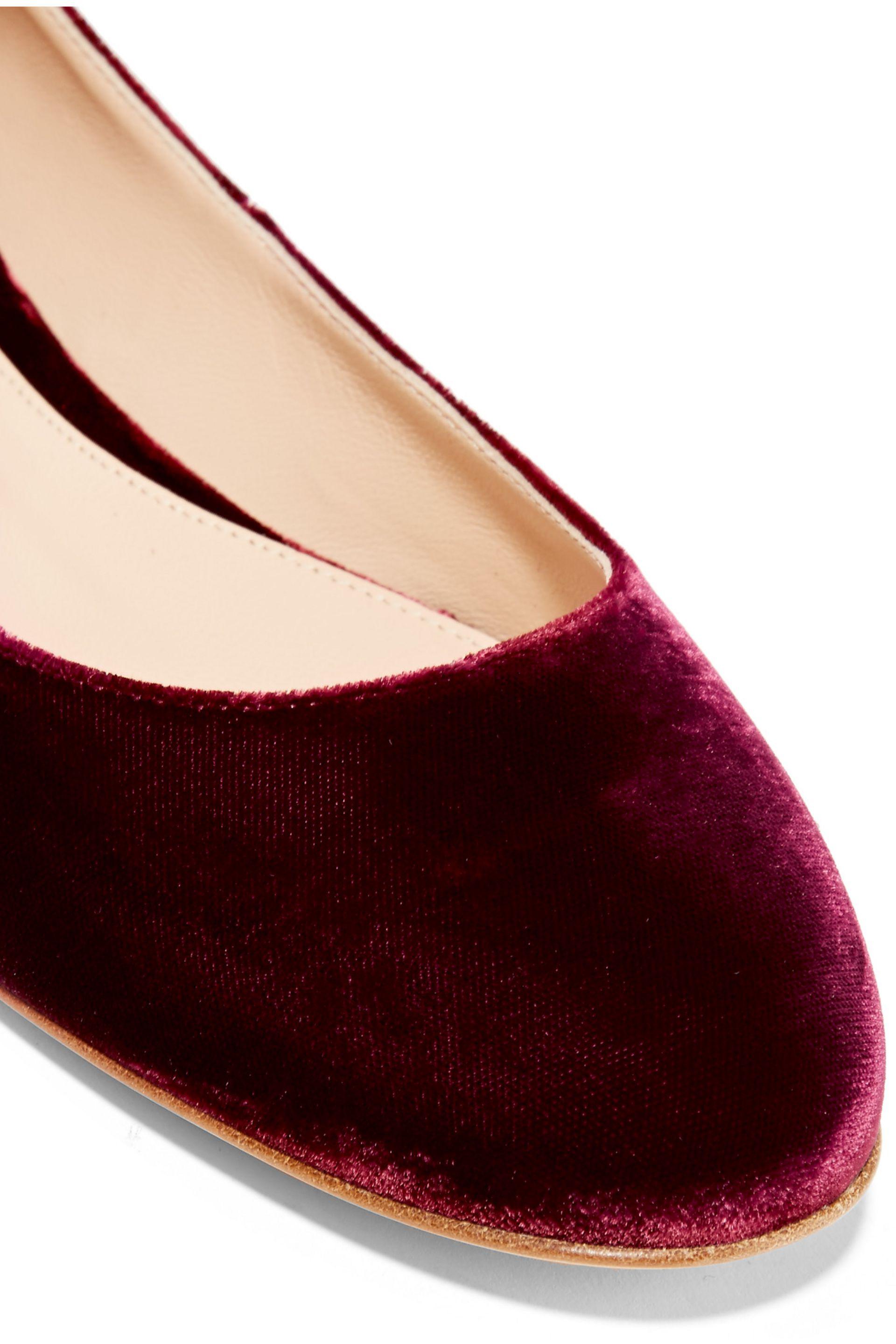 velvet ballerina flats