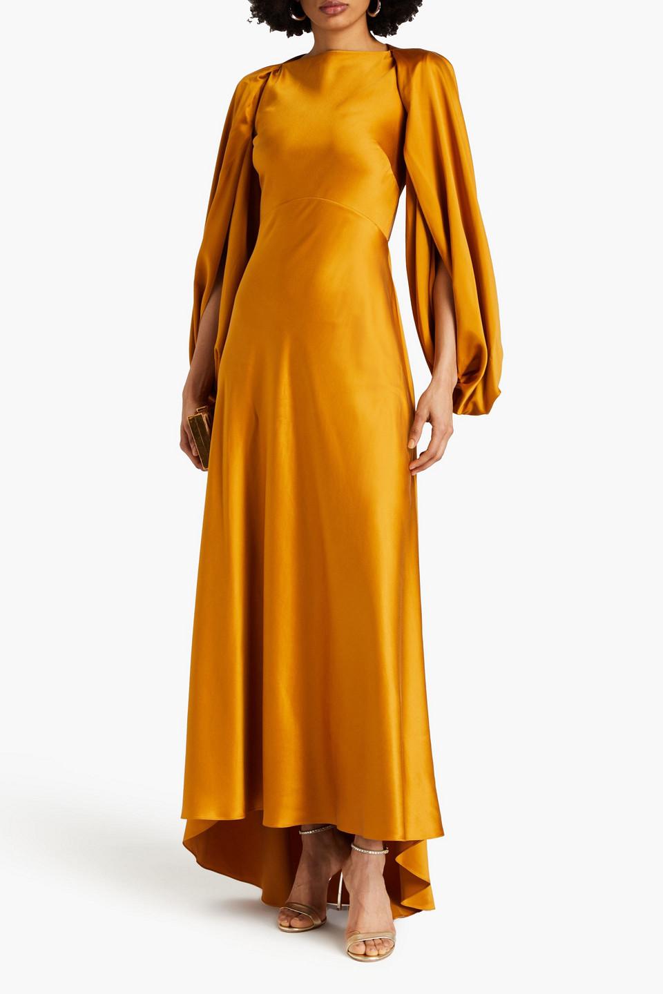 ワンピース ROKSANDA 'Pilar' dress Roksanda 'pilar' Draped Floor-length Dress In Orange | ModeSens