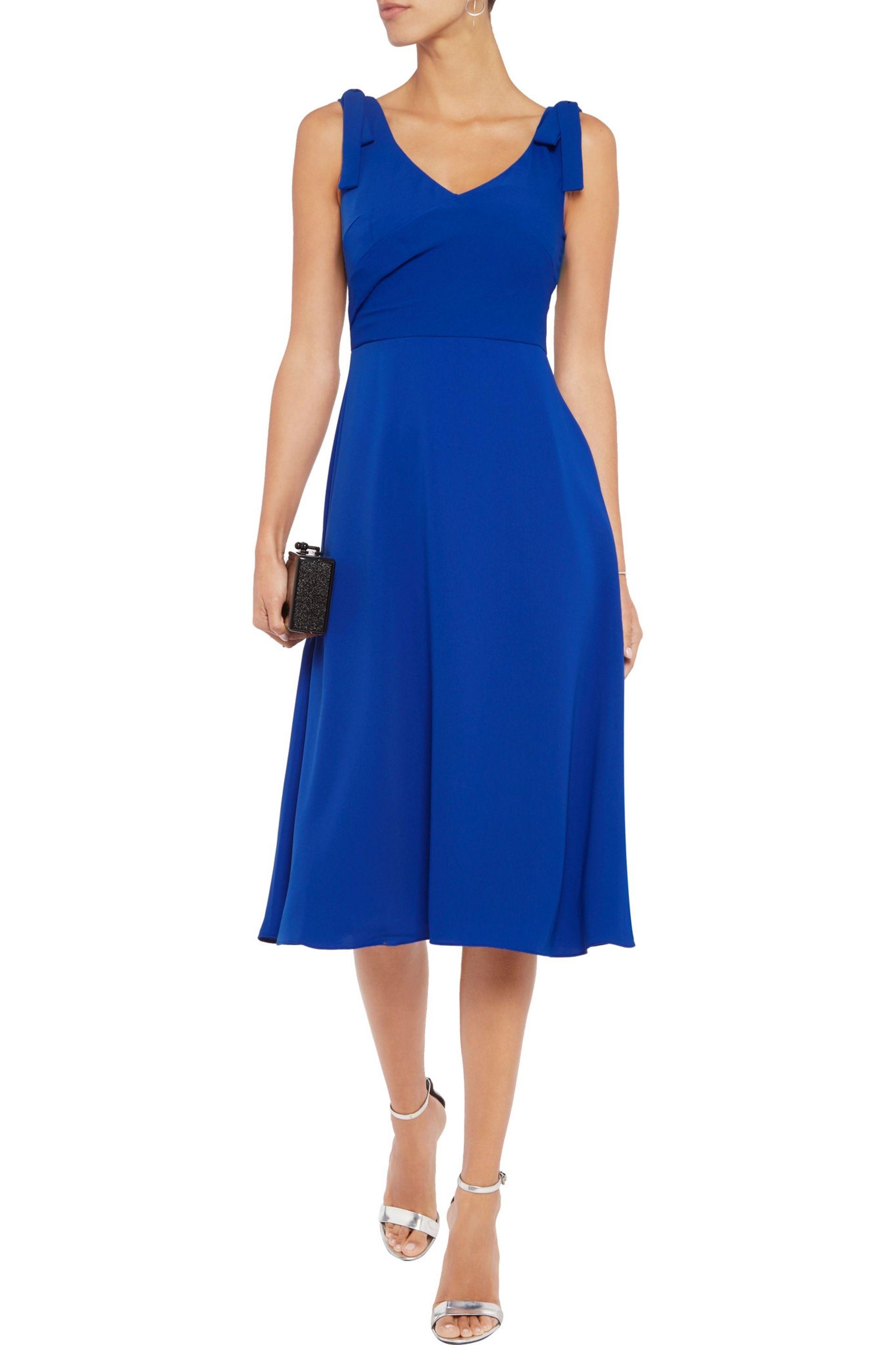 bright blue midi dress