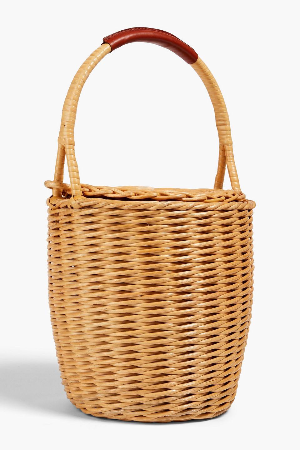 A.P.C. Panier Jane Wicker Bucket Bag in Yellow | Lyst UK