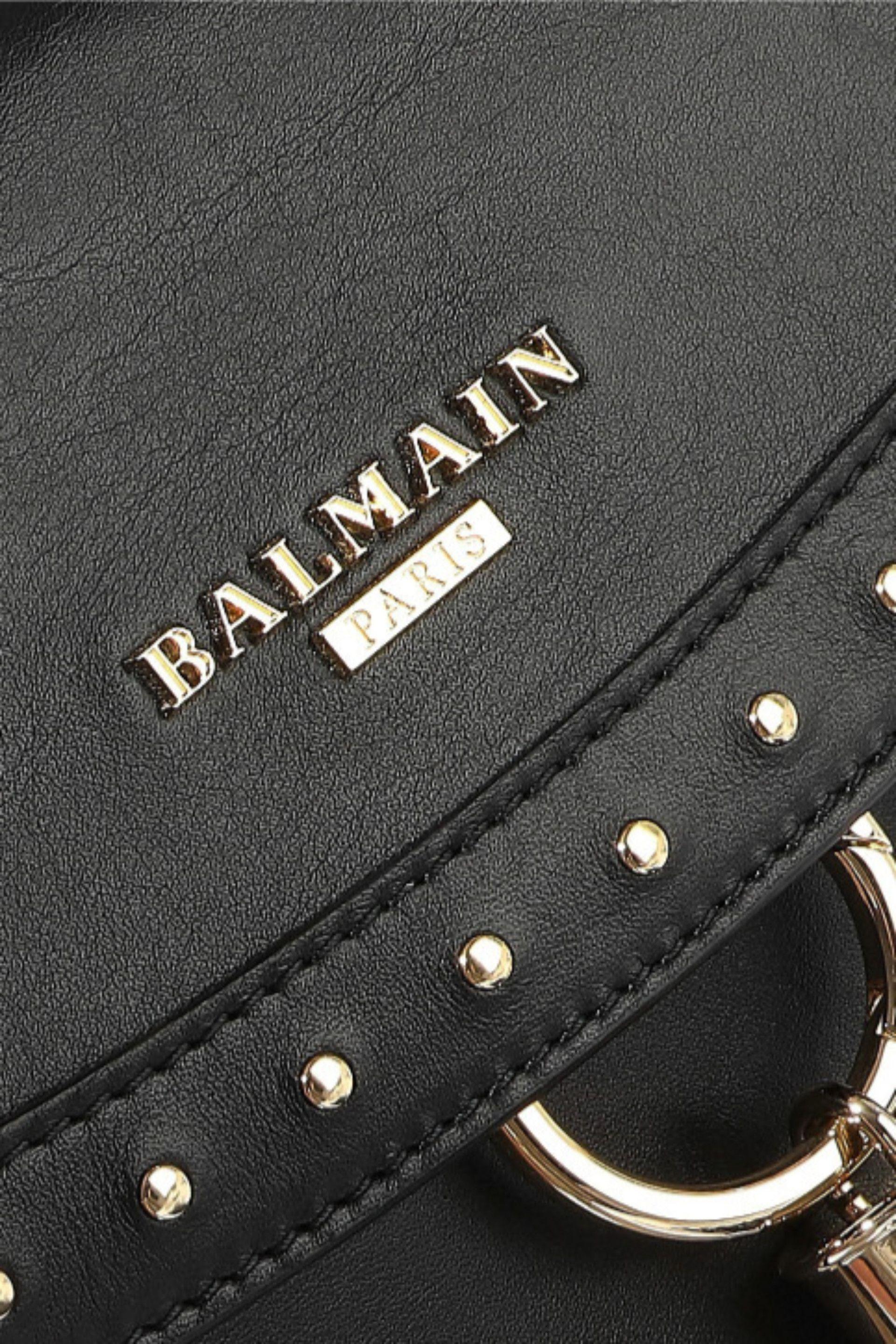 Balmain Tasseled Studded Leather Shoulder Bag Black Lyst