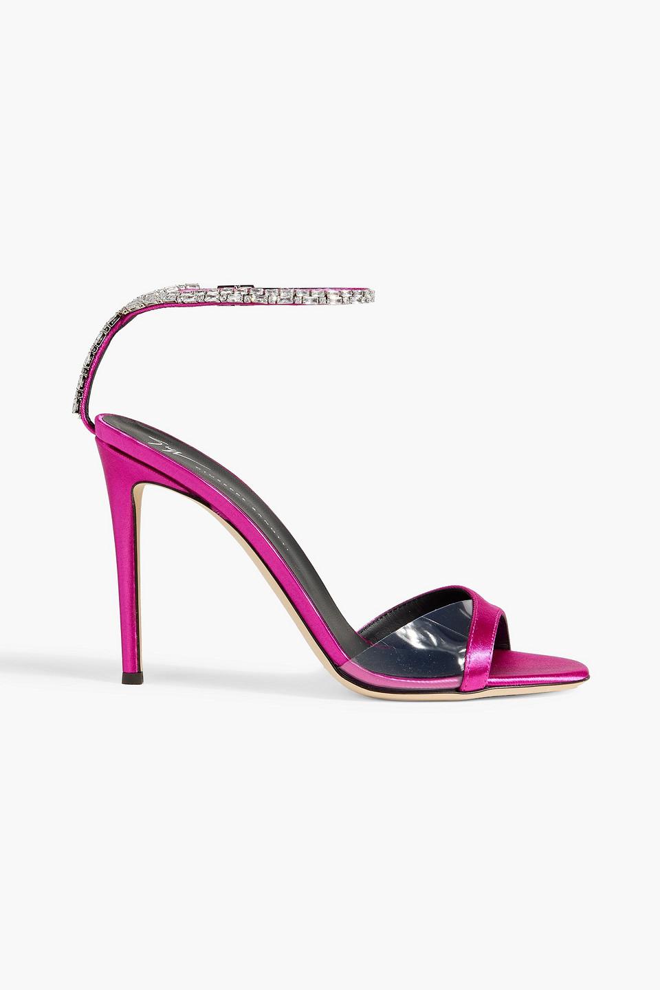 Giuseppe Zanotti Basic 105 Crystal Embellished Satin Sandals In Pink Lyst 0601