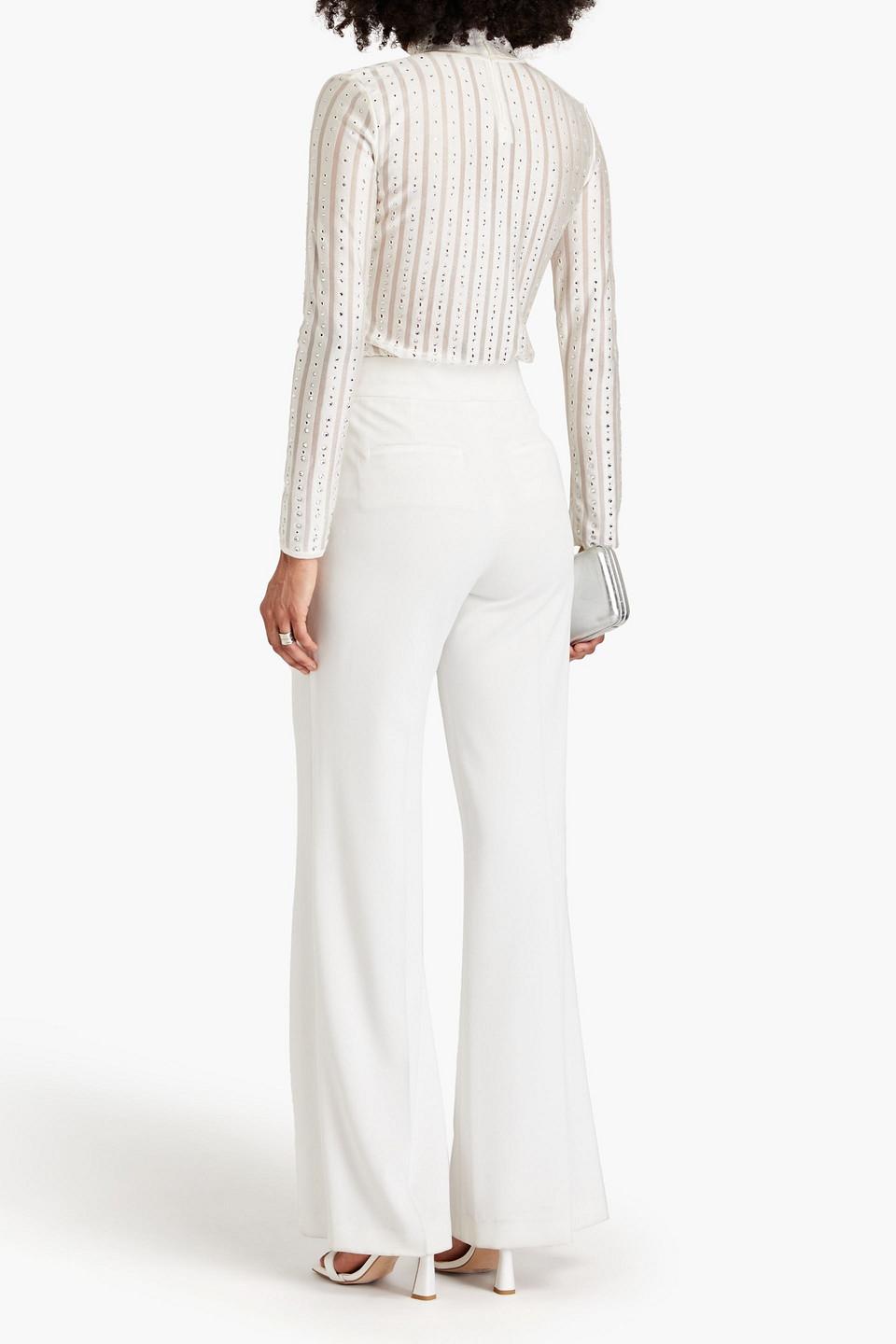 Zuhair Murad Crystal-embellished Cutout Ribbed Pointelle-knit