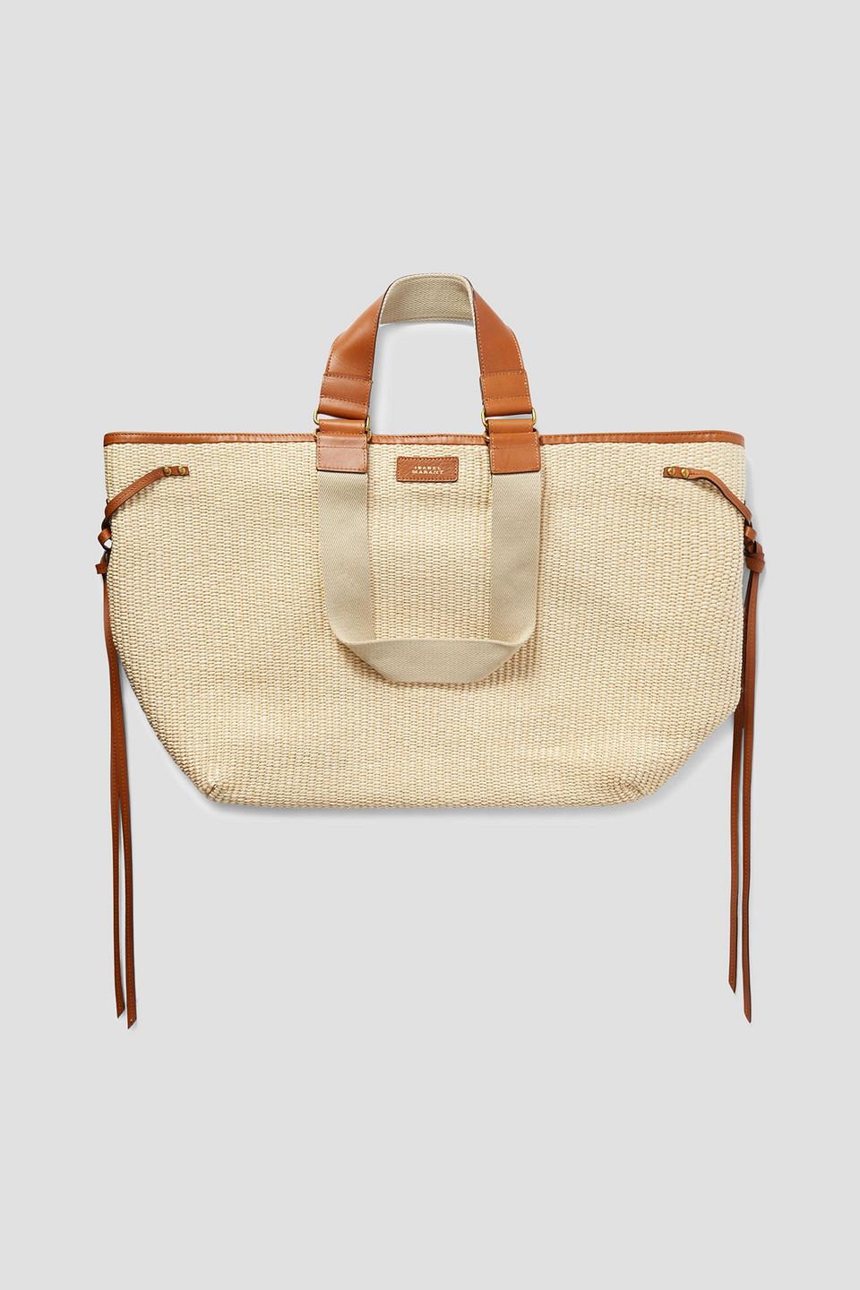 【関税&送料込】Isabel Marant Raffia Wardy Travel Bag Isabel Marant Wardy Leather-Trimmed Raffia Tote in Natural