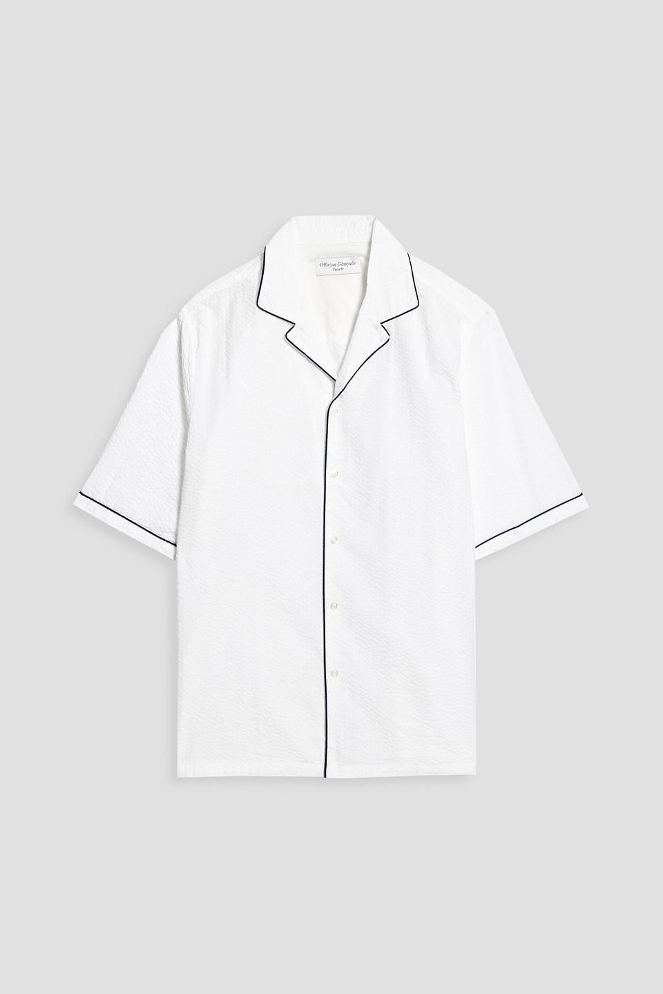 Officine Generale Eren Cotton-seersucker Shirt in White for Men | Lyst