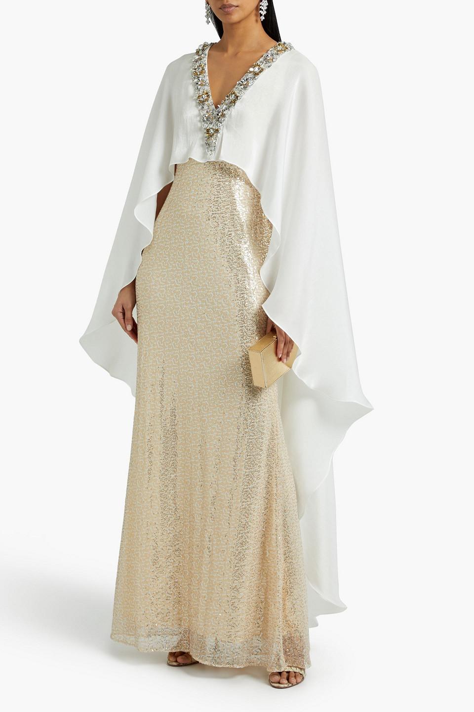 Sequined Tulle And Georgette Gown 