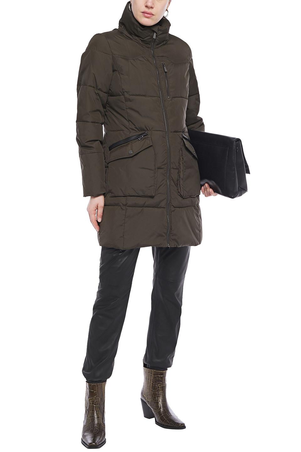 dkny quilted shell down hooded coat